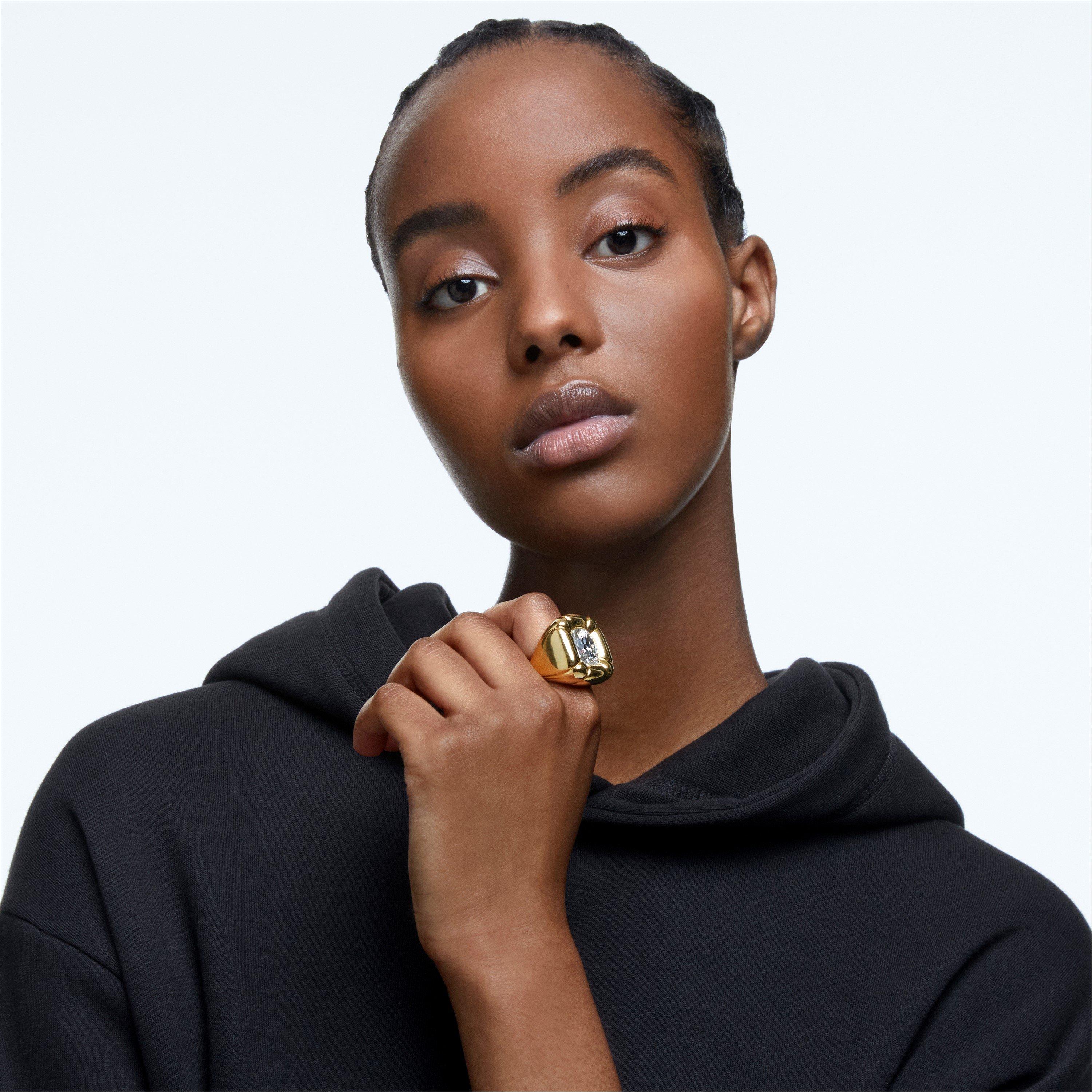 Zlatni ton - Swarovski - Dulcis cocktail ring, Cushion cut, Gold tone, Gold-tone plated - 2