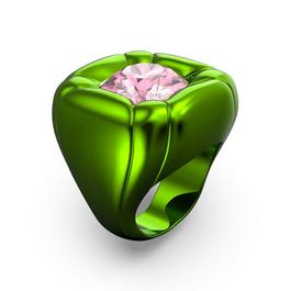 Swarovski Dulcis cocktail ring, Cushion cut, Pink