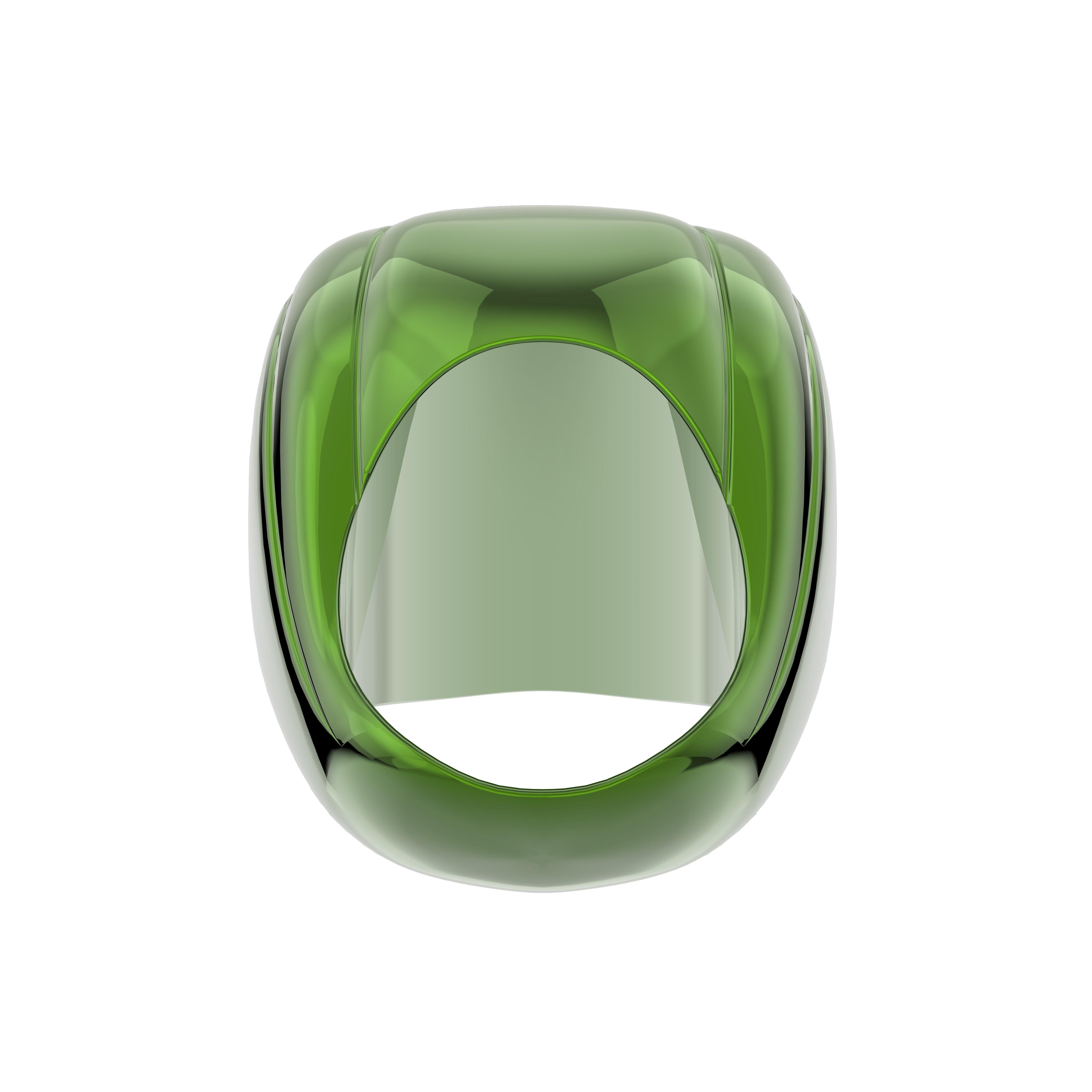 Zelena/Roza Kristali - Swarovski - Dulcis cocktail ring, Cushion cut, Pink - 4