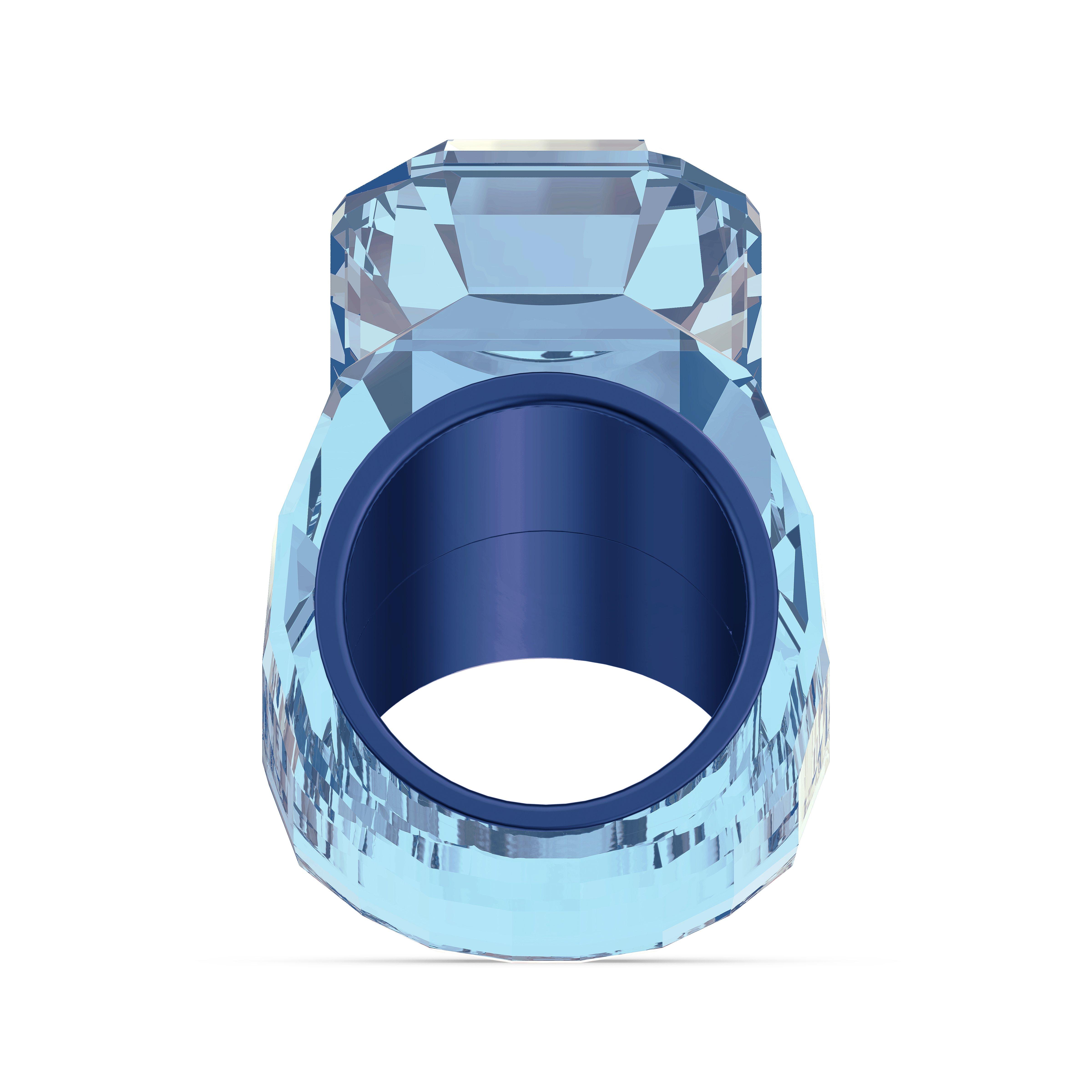 Aqua Crystal - Swarovski - Lucent cocktail ring, Oversized crystal, Octagon cut, Yellow - 5