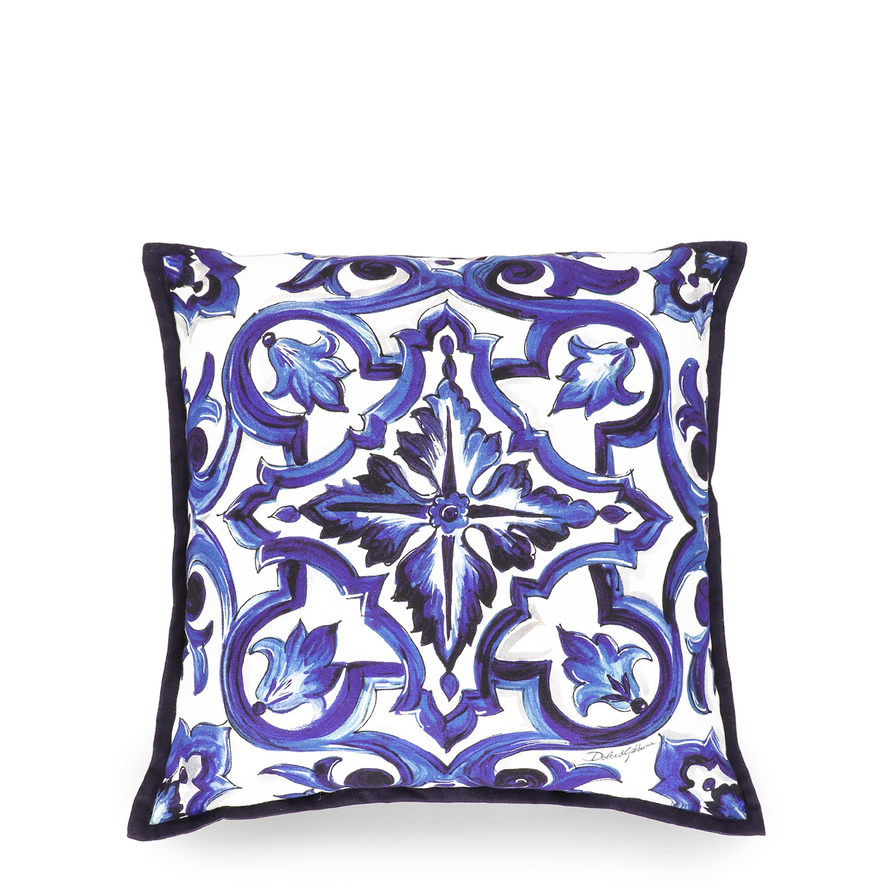 Dolce And Gabbana Casa  Dolceandgabbanacasa Blu Mediterraneo Canvas Cushion - 45X45cm - Blue