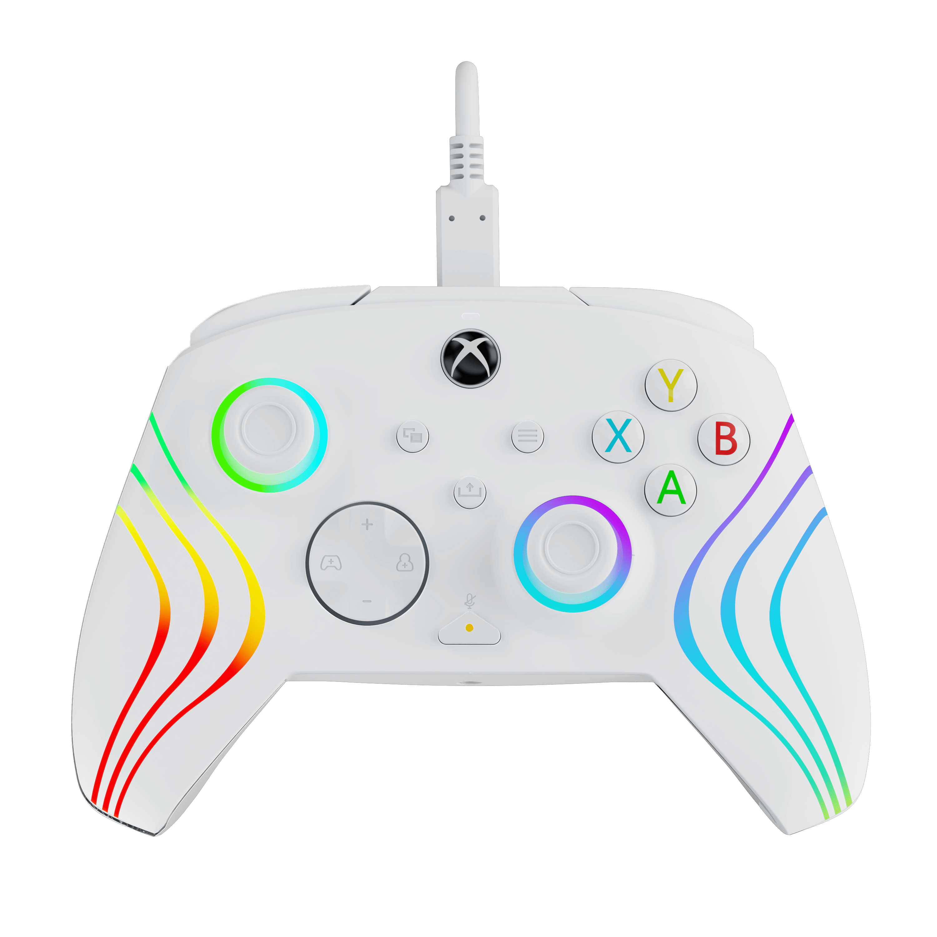 White - PDP - Afterglow Wave Wired Xbox Controller: White - 1