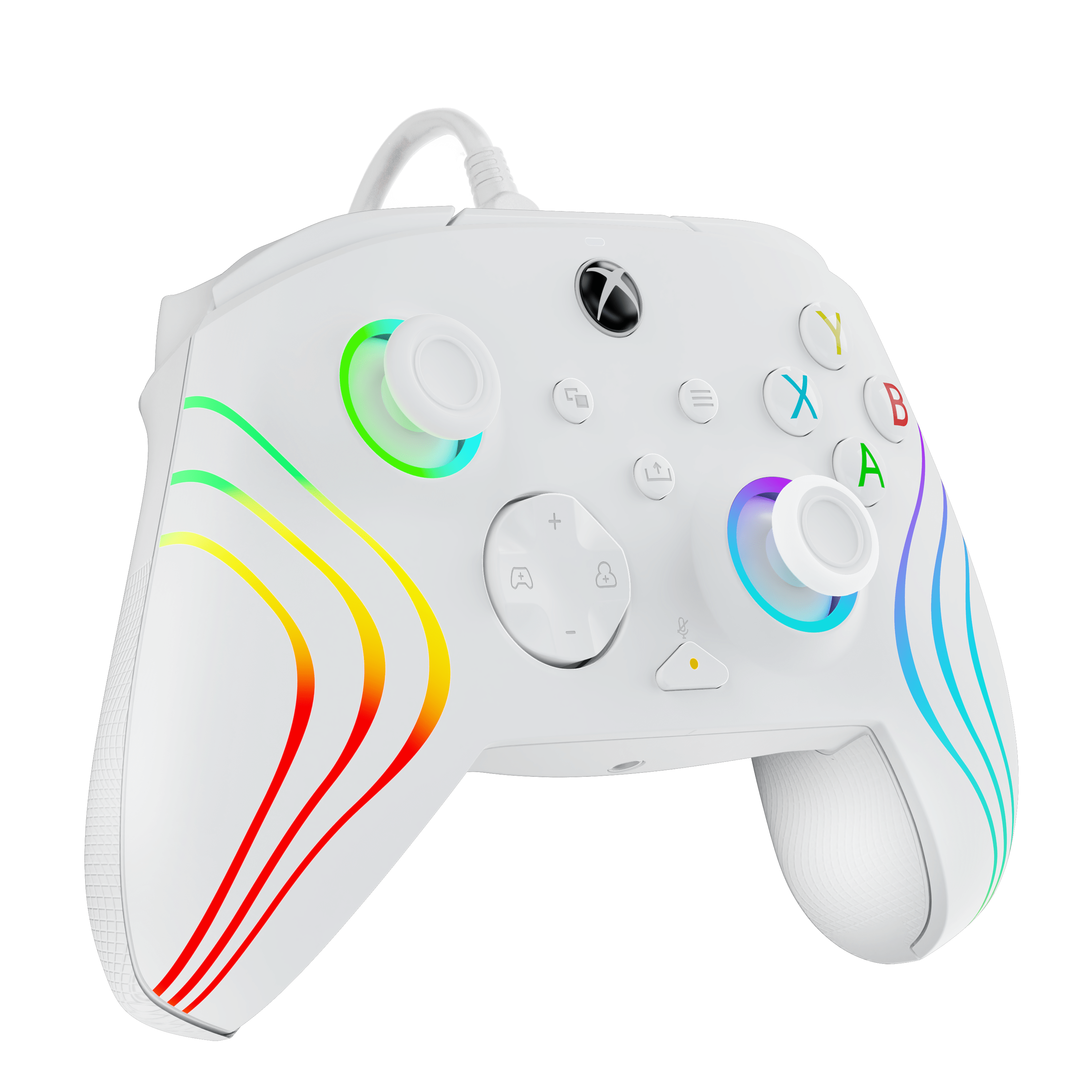 White - PDP - Afterglow Wave Wired Xbox Controller: White - 2