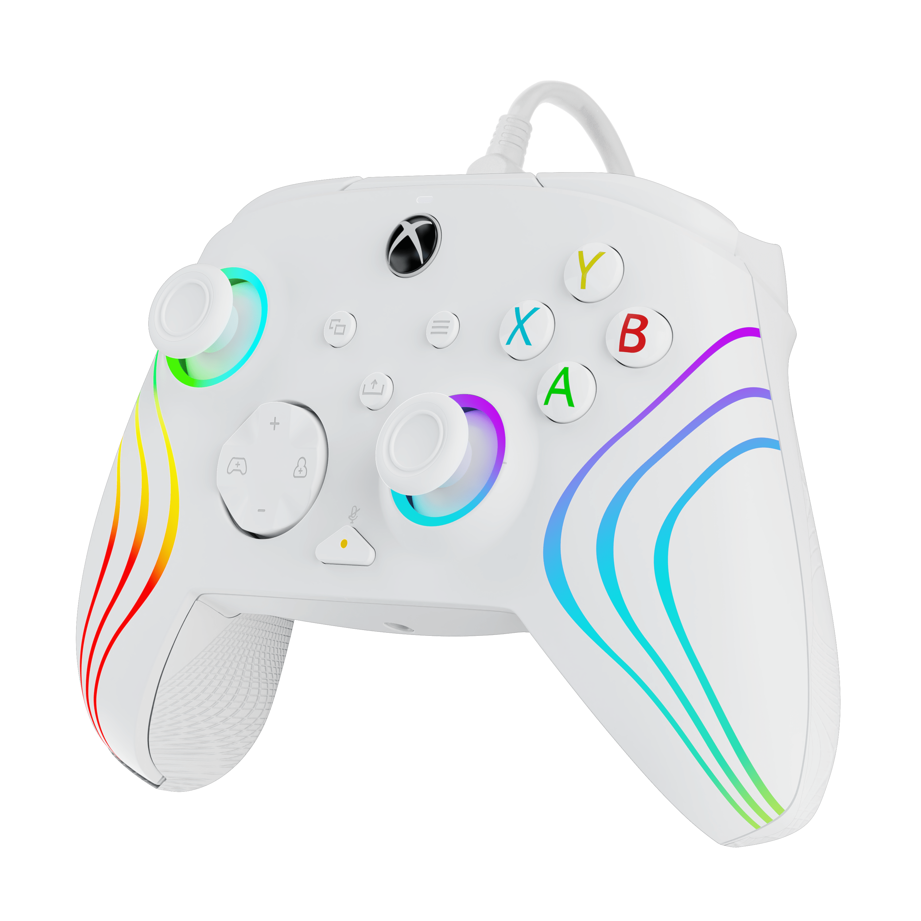 White - PDP - Afterglow Wave Wired Xbox Controller: White - 3