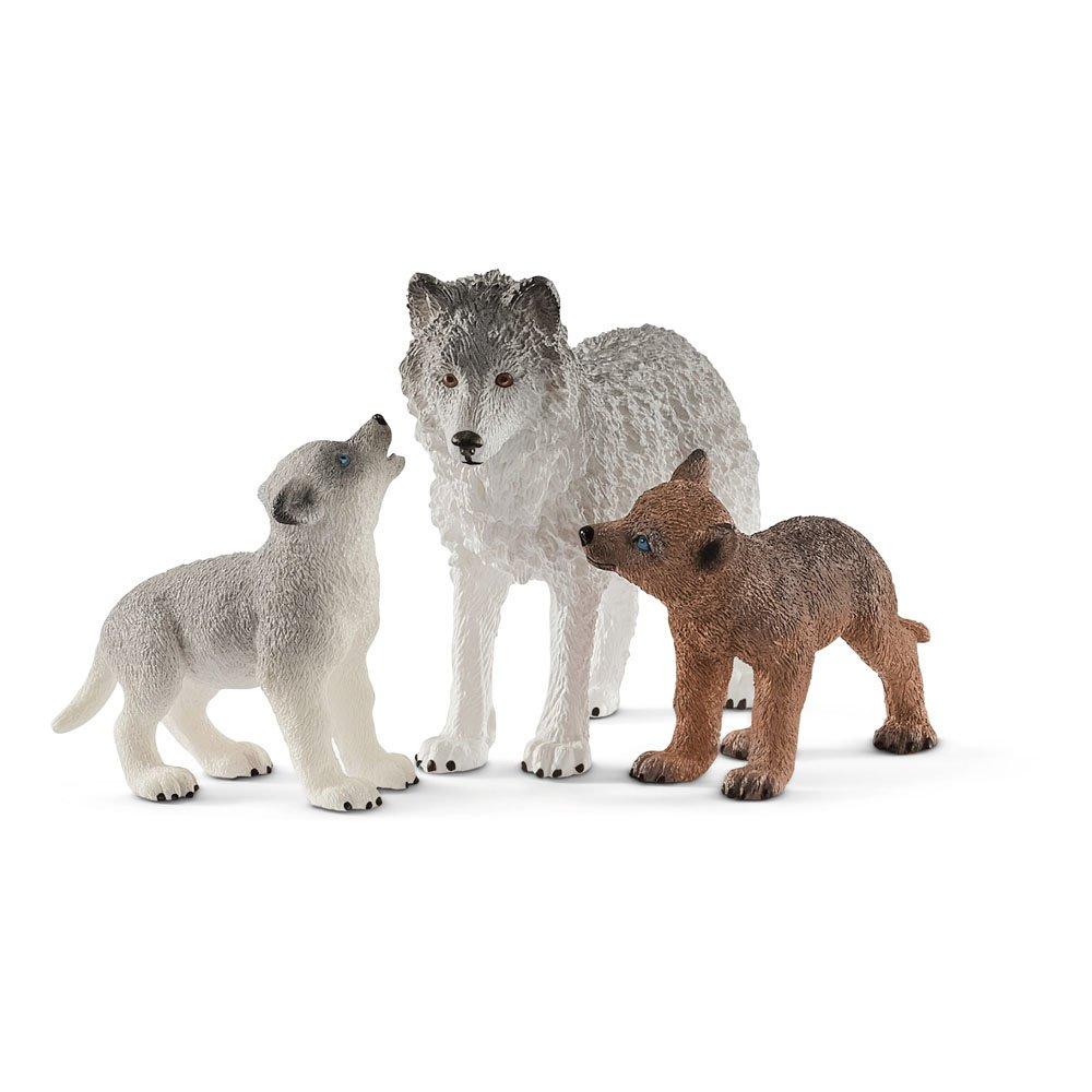 Multi - Schleich - Wild Life Mother Wolf with Pups Toy Figures Set - 1