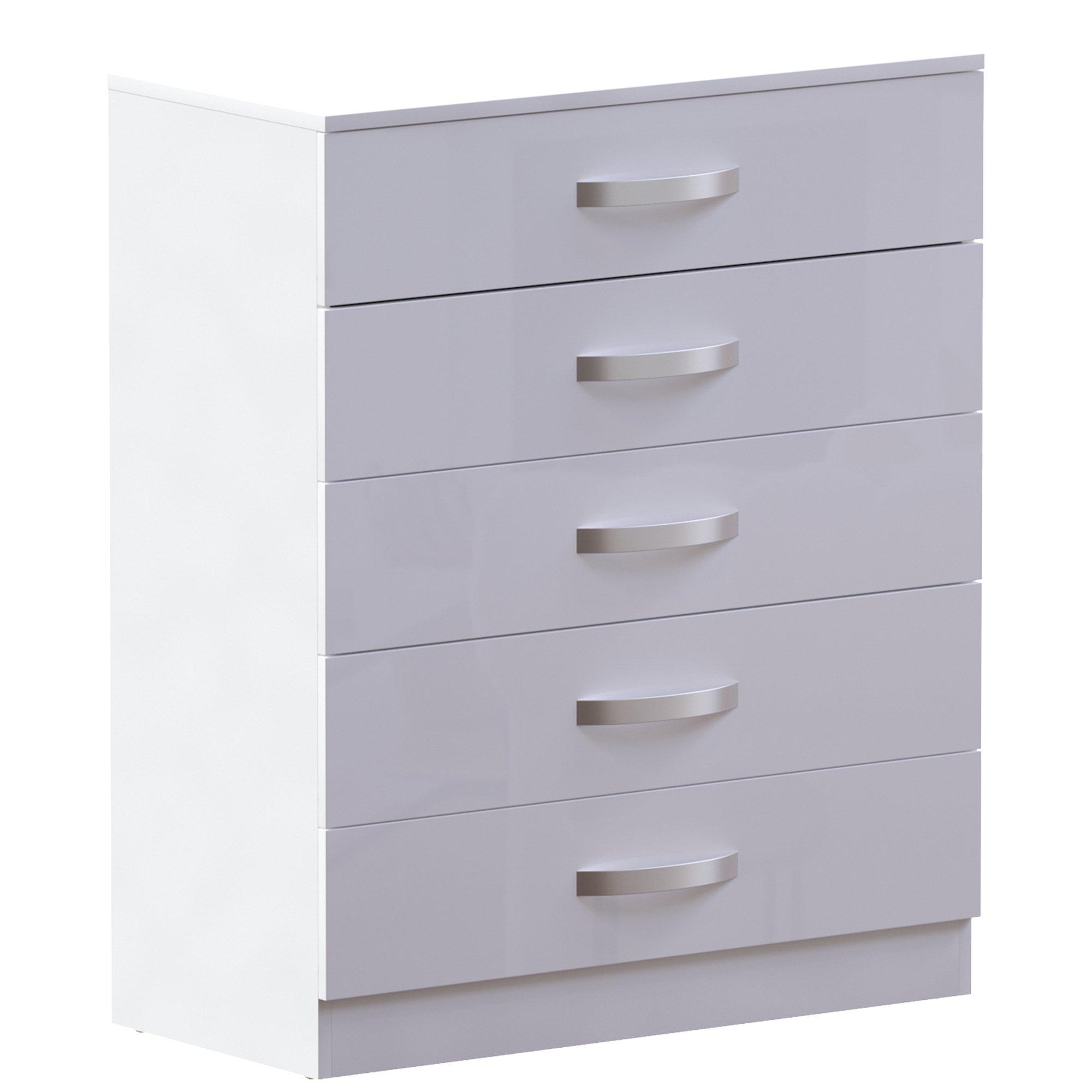 White - Lassic - Vida Designs Hulio 5 Drawer Chest - 11