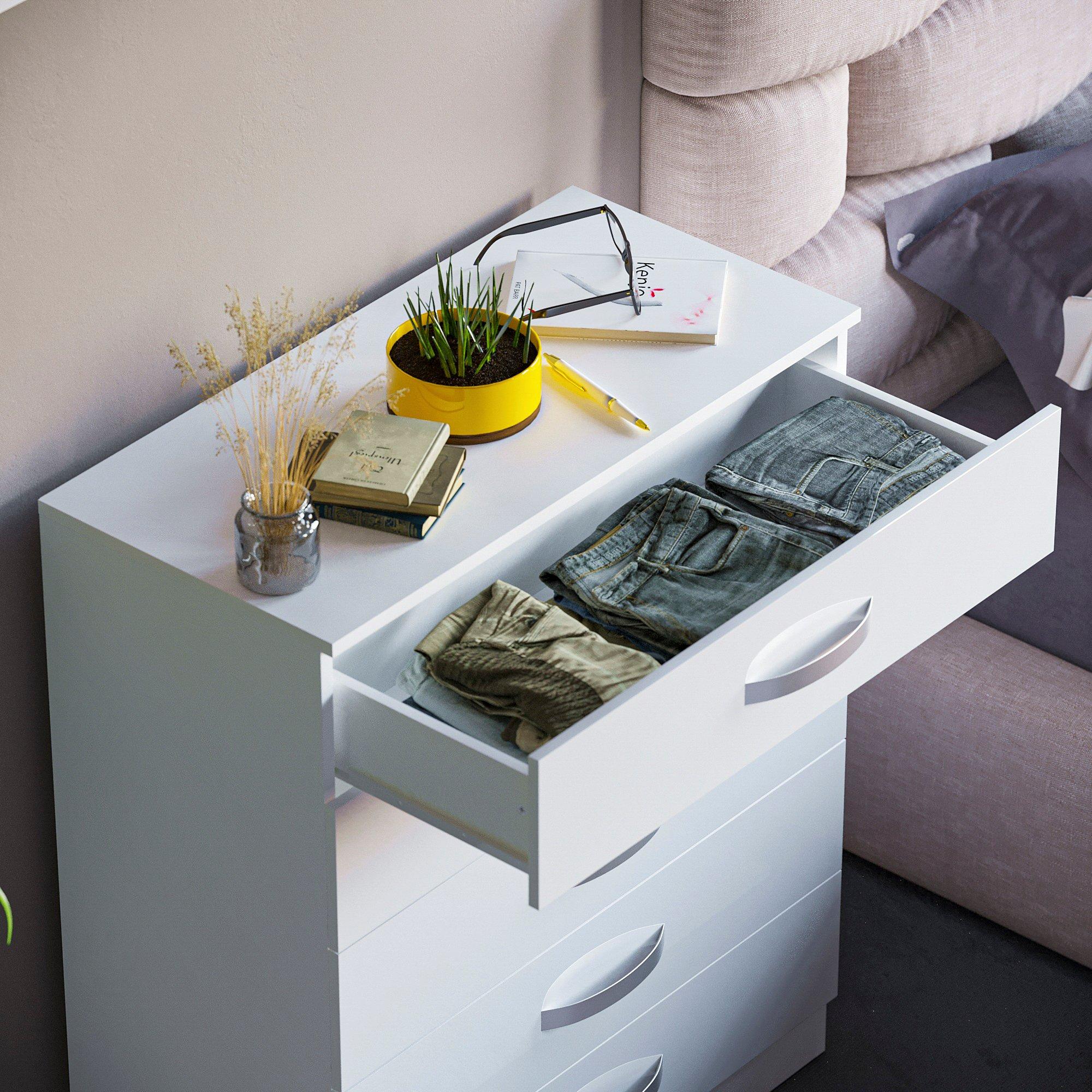 White - Lassic - Vida Designs Hulio 5 Drawer Chest - 8