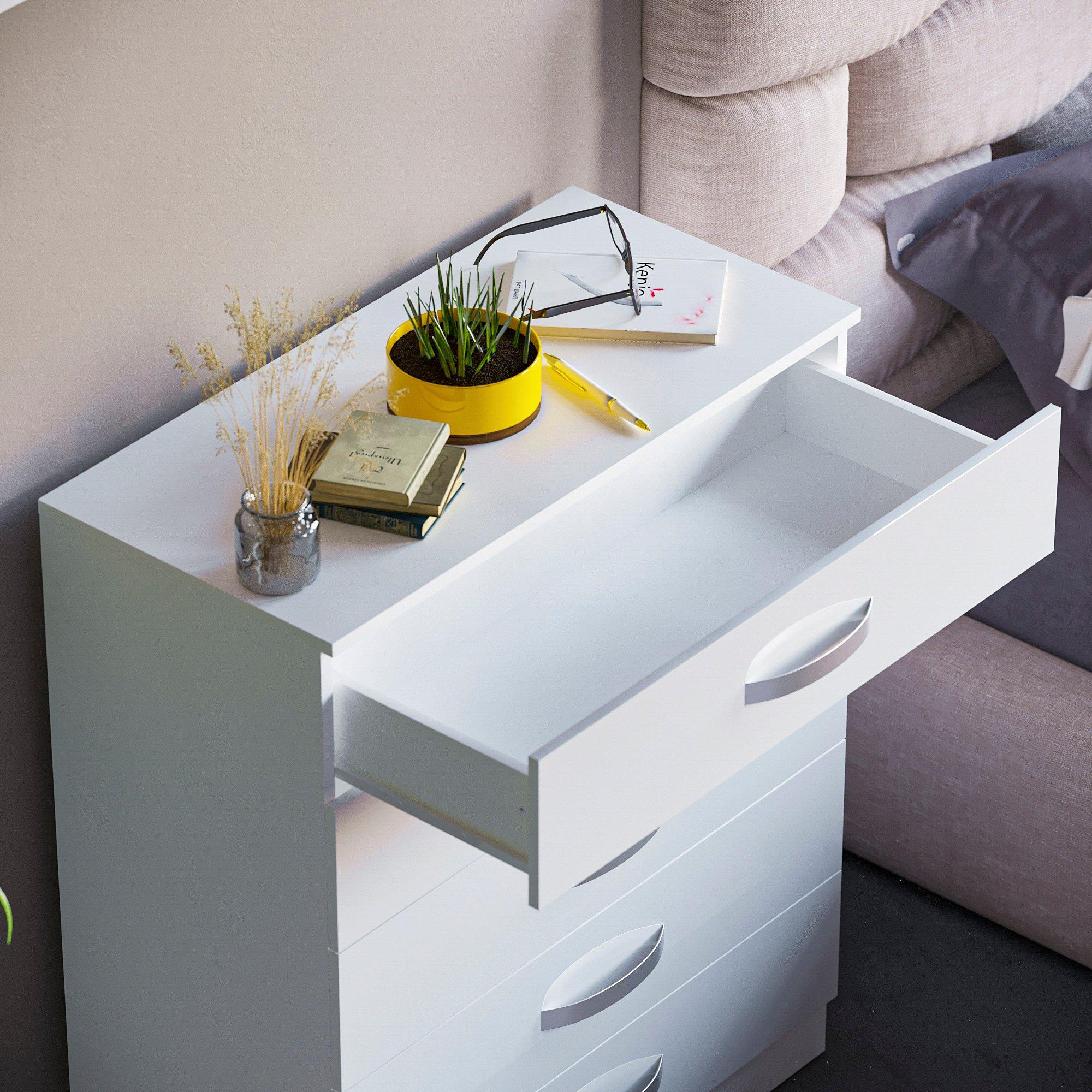 White - Lassic - Vida Designs Hulio 5 Drawer Chest - 9