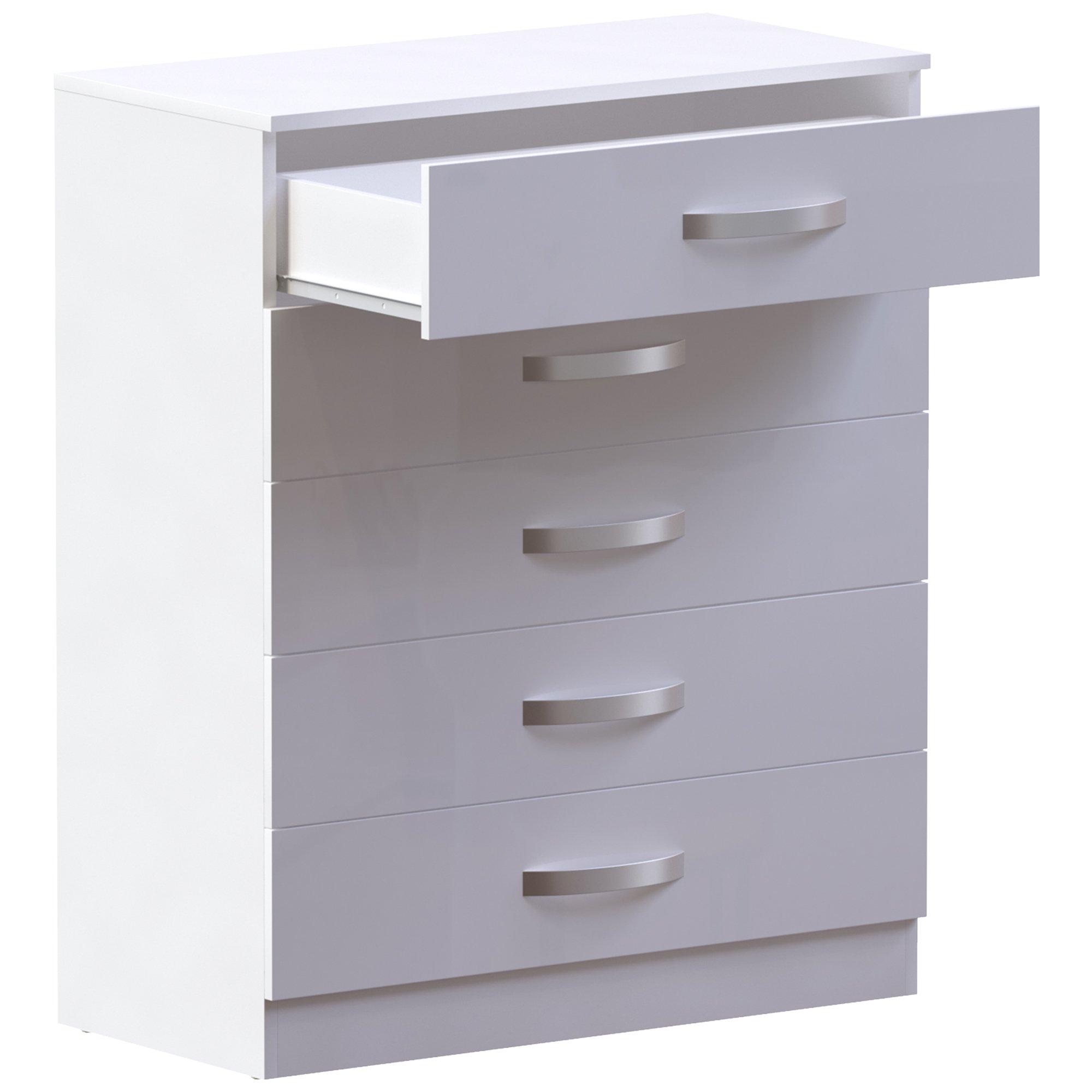 White - Lassic - Vida Designs Hulio 5 Drawer Chest - 10