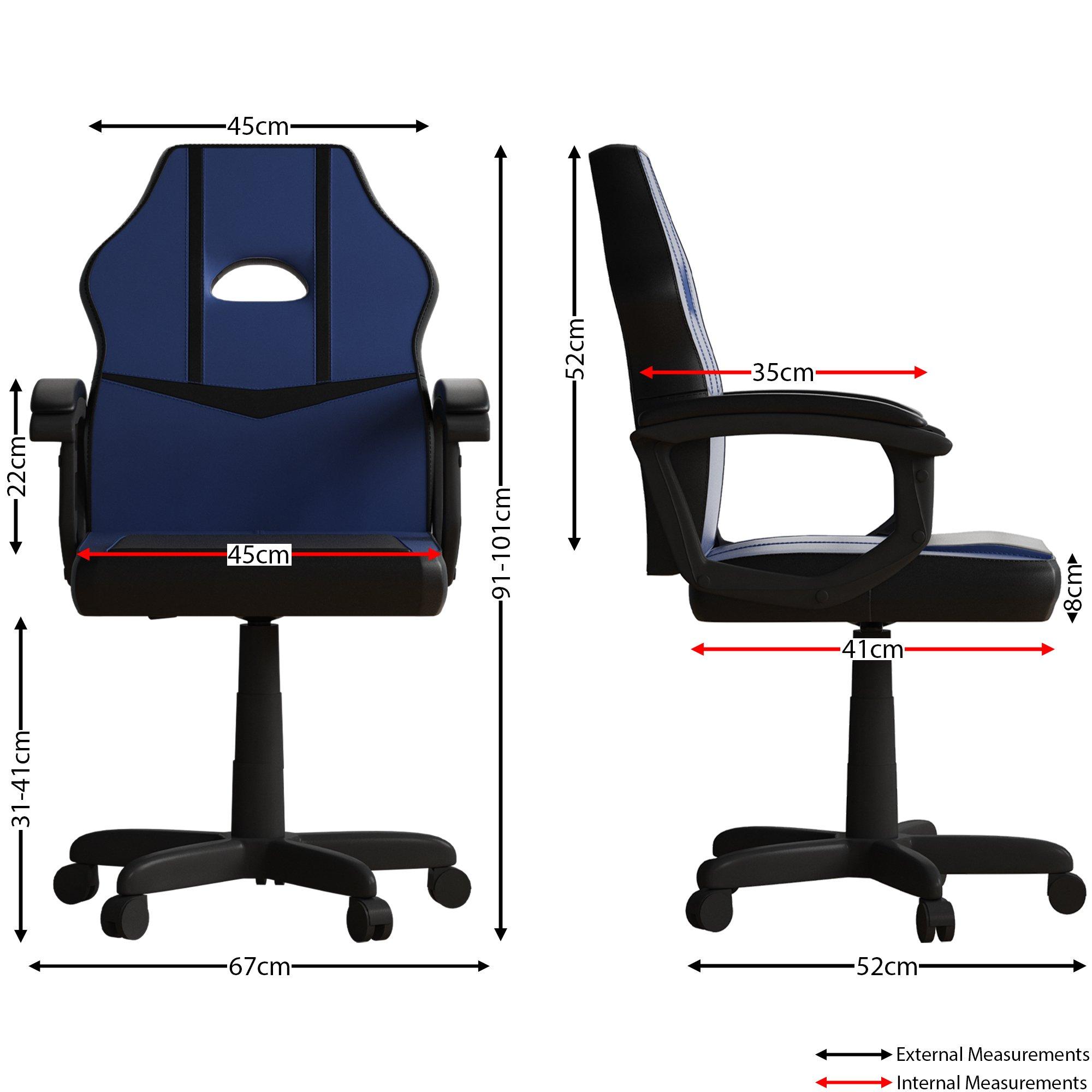 Blue & Black - Lassic - Vida Designs Comet Racing Gaming Chair UKFR - 2