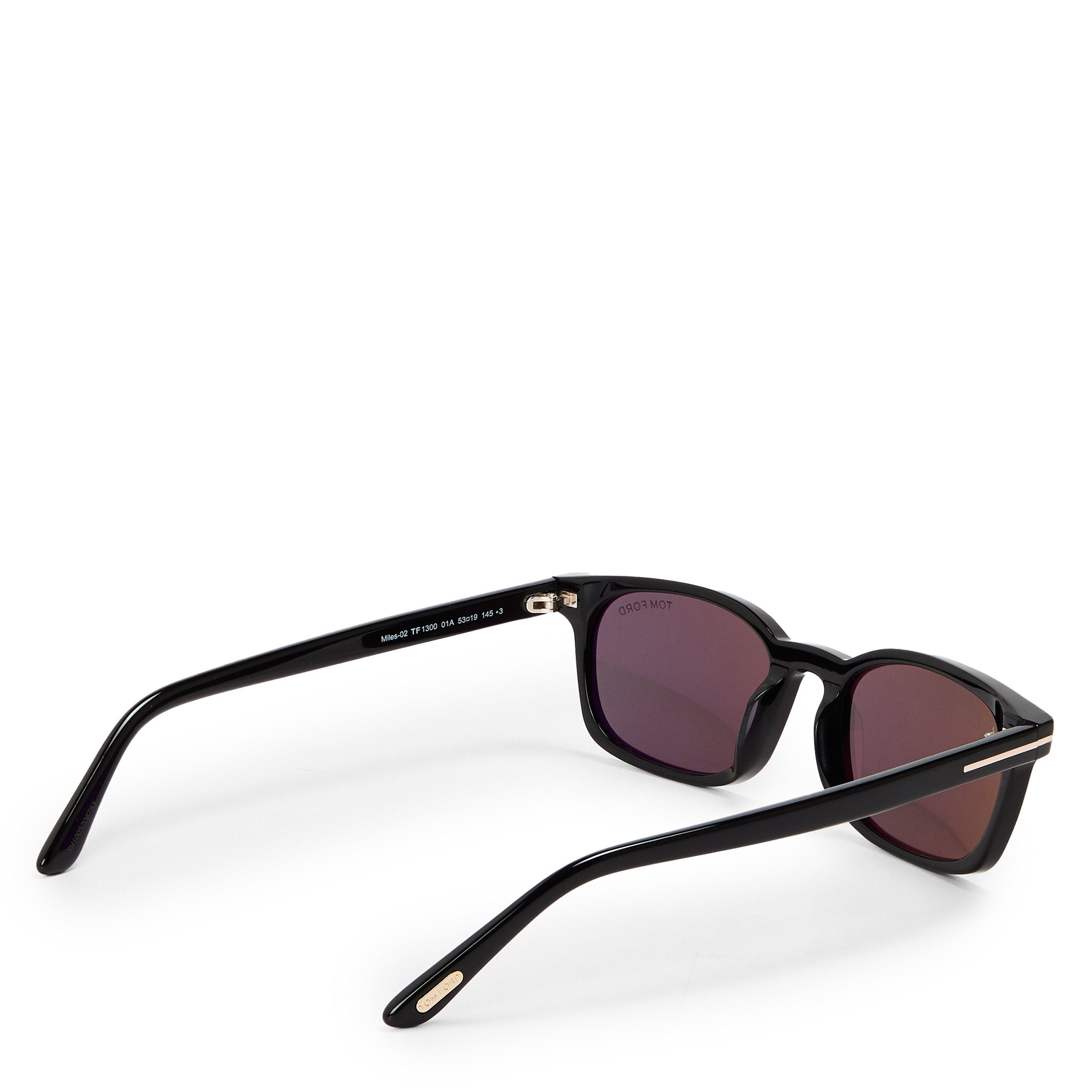 Shiny black - Tom Ford - Men's TFS Miles Wayfarer Sunglasses - 2
