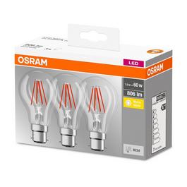 Osram 6oW B22 Filament Lightbulb 3 Pack