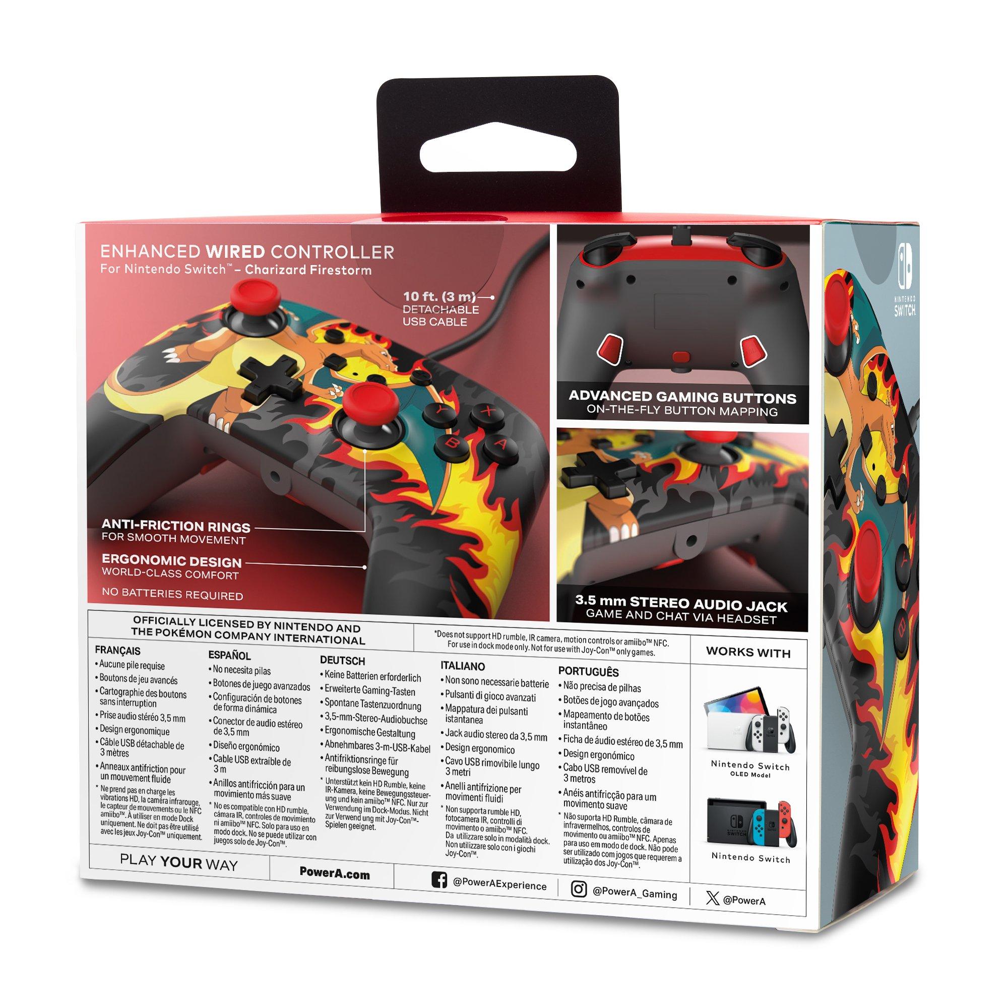 Charizard Vatra - PowerA - Enhanced Wired Controller for Nintendo Switch - Charizard Firestorm - 10