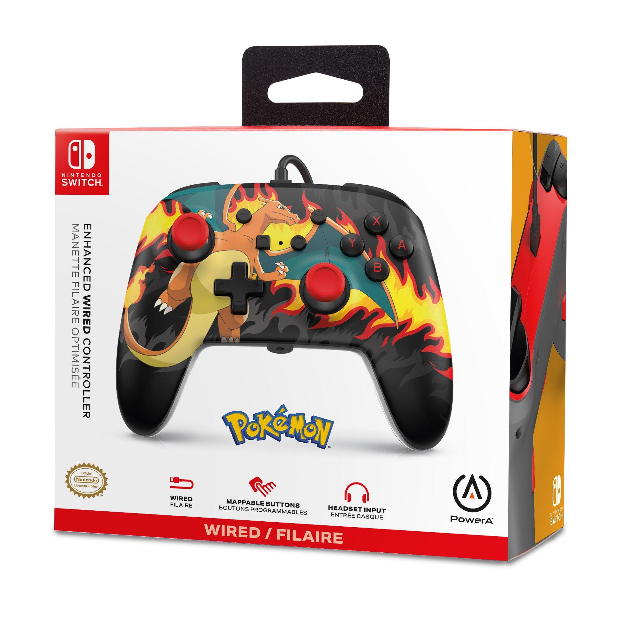 Charizard Vatra - PowerA - Enhanced Wired Controller for Nintendo Switch - Charizard Firestorm - 9