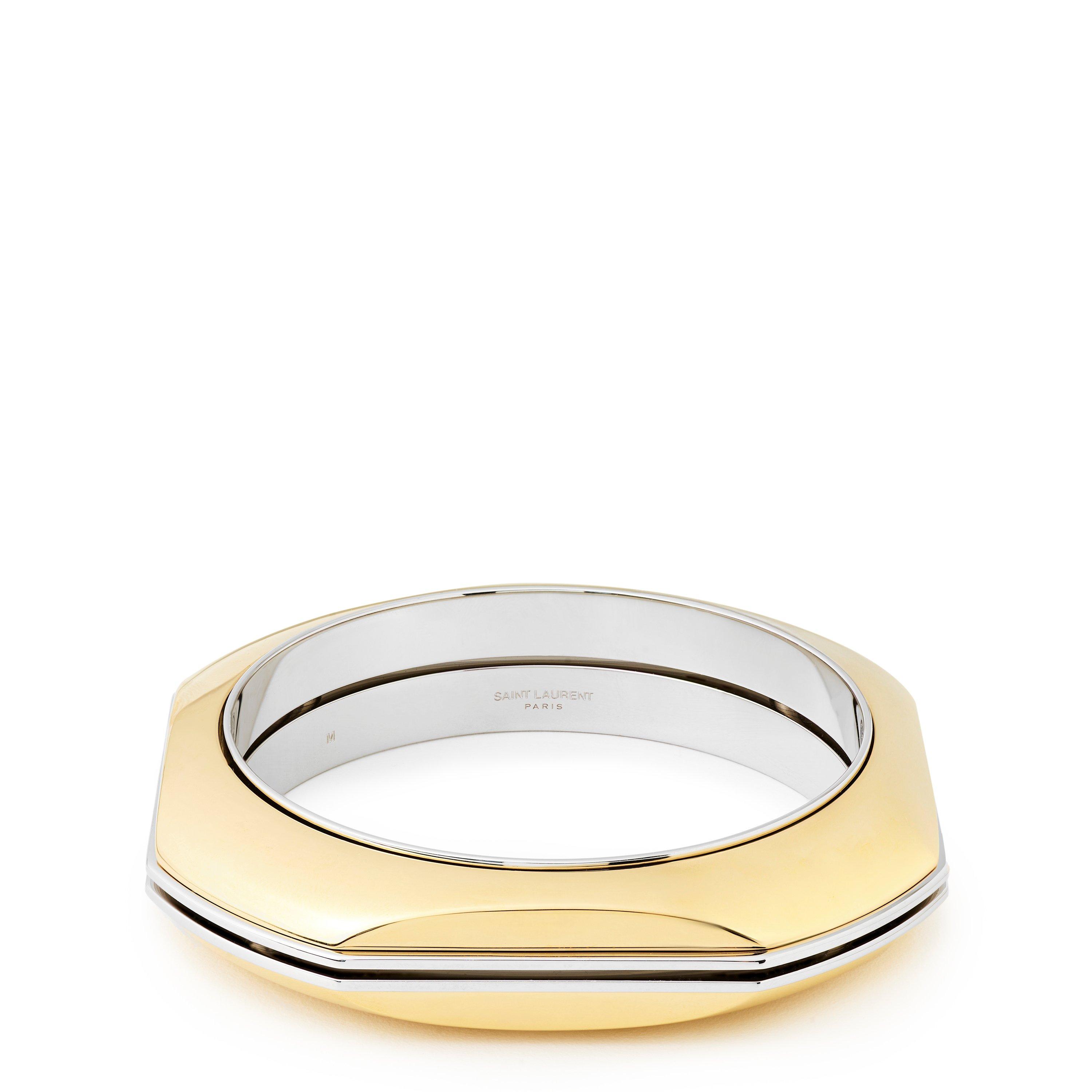 Dore/Palladium - Saint Laurent - Women's Hexagonal Cuff Bracelet - 1