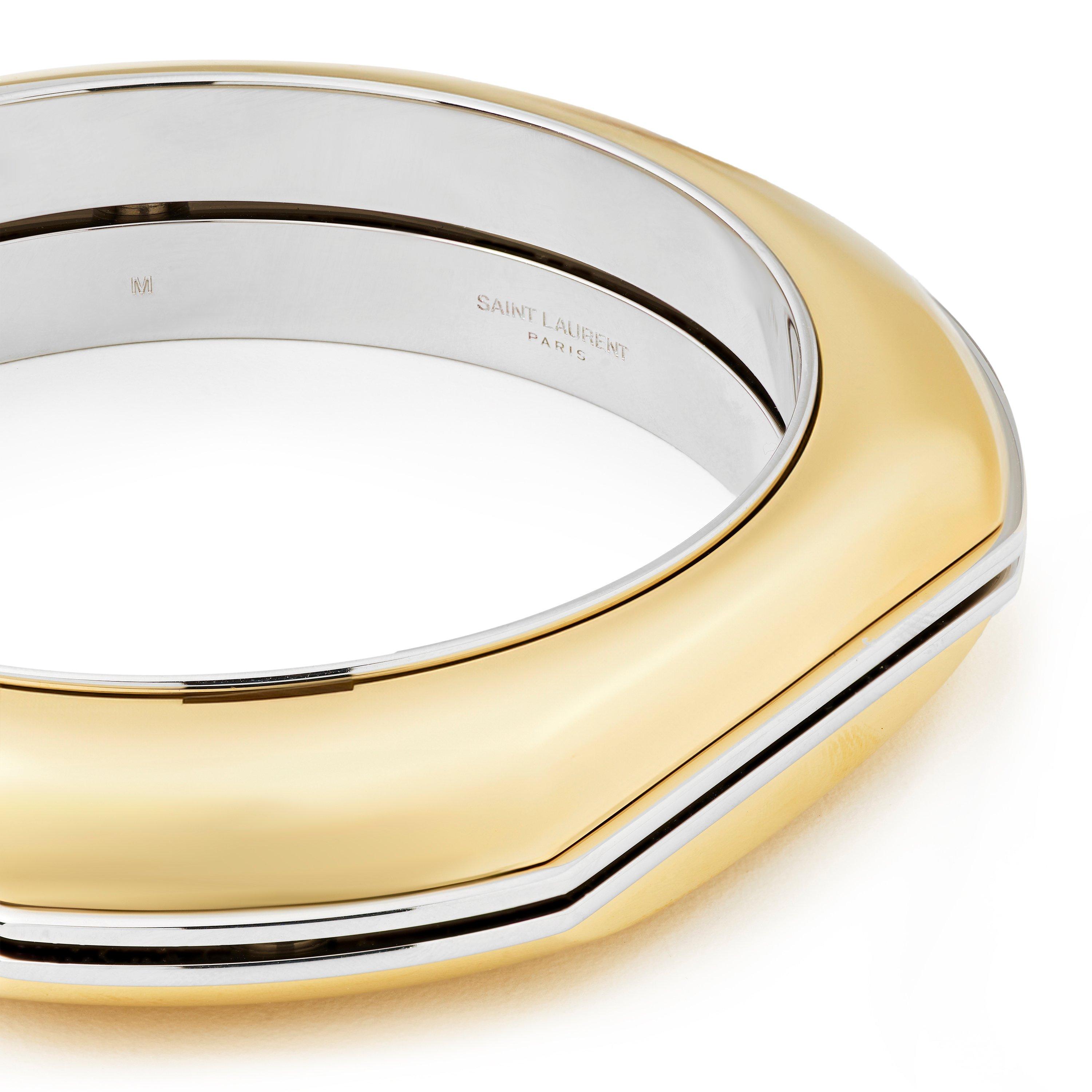 Dore/Palladium - Saint Laurent - Women's Hexagonal Cuff Bracelet - 2