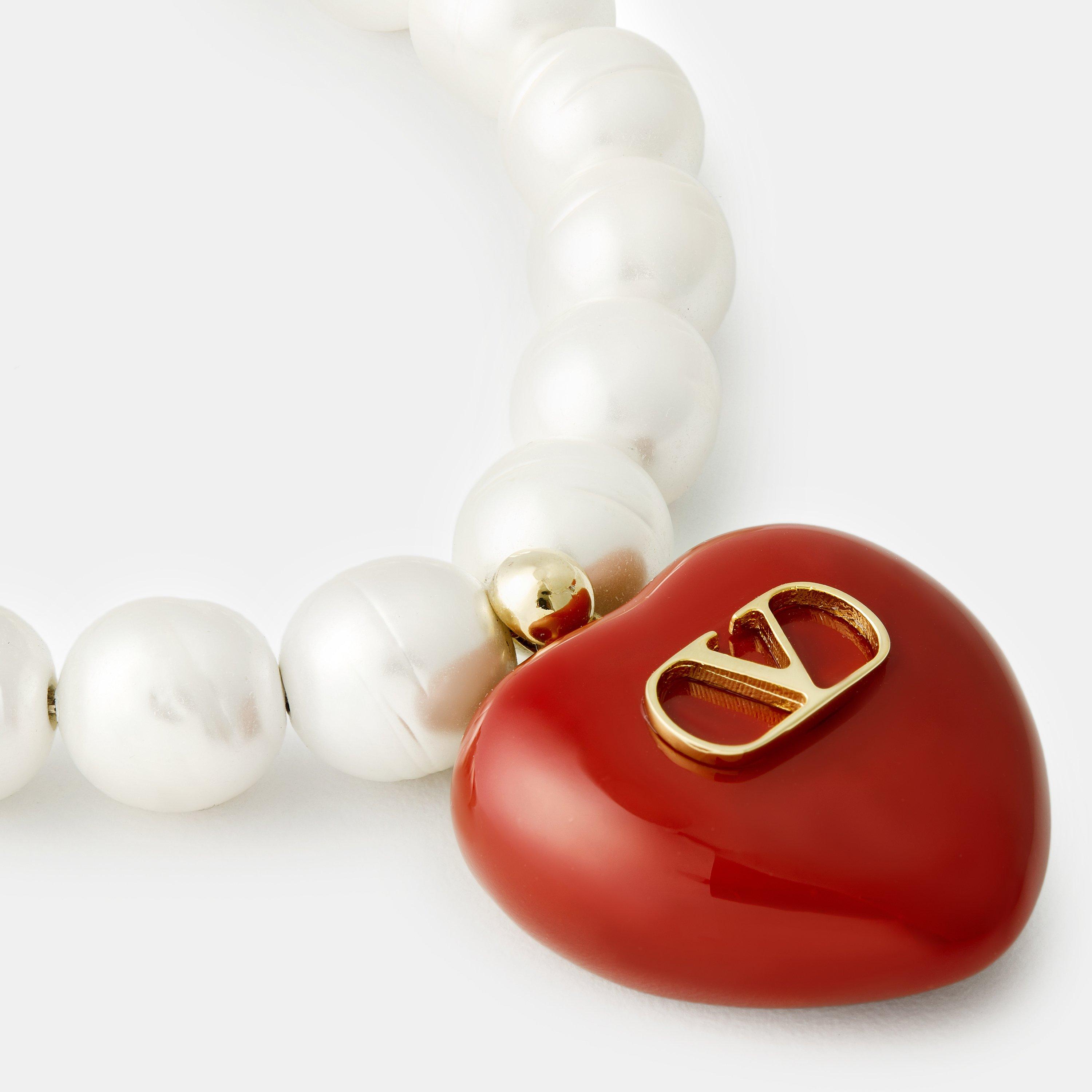 Oro/Rosso - Valentino Garavani - Women's Heart Charm Bracelet - 2