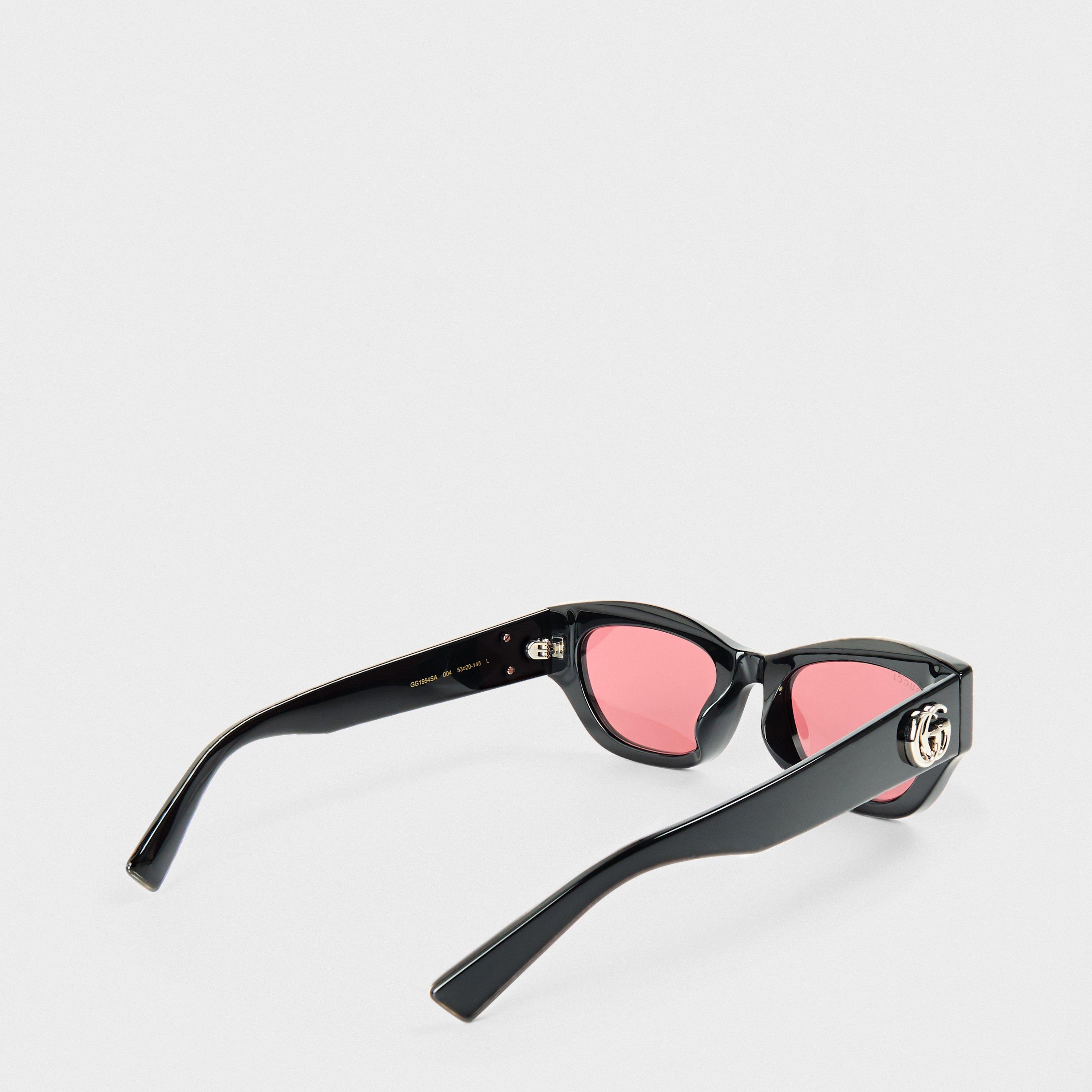 Black/Red - Gucci - Women's Rectangle Sunglasses - 2