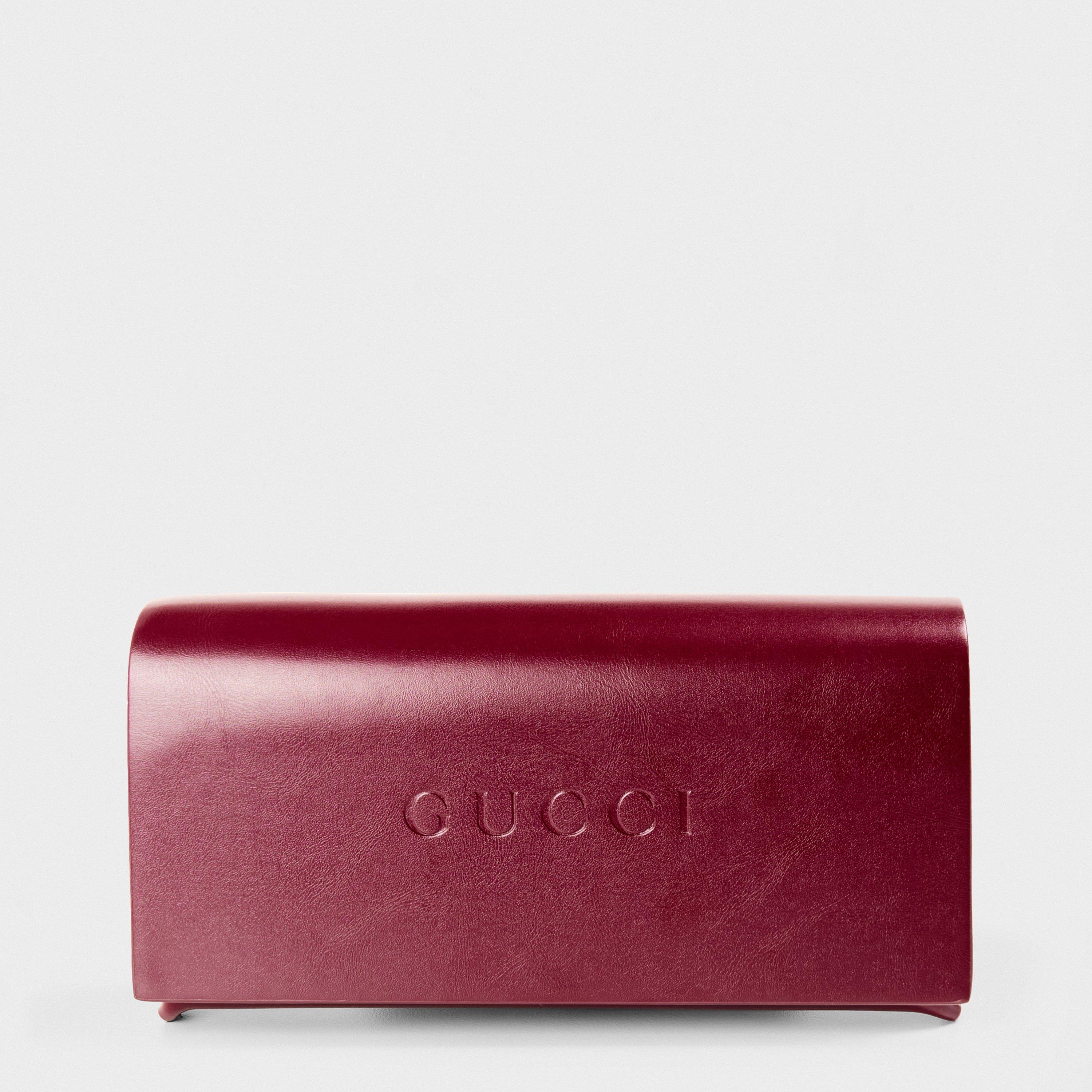 Black/Red - Gucci - Women's Rectangle Sunglasses - 5