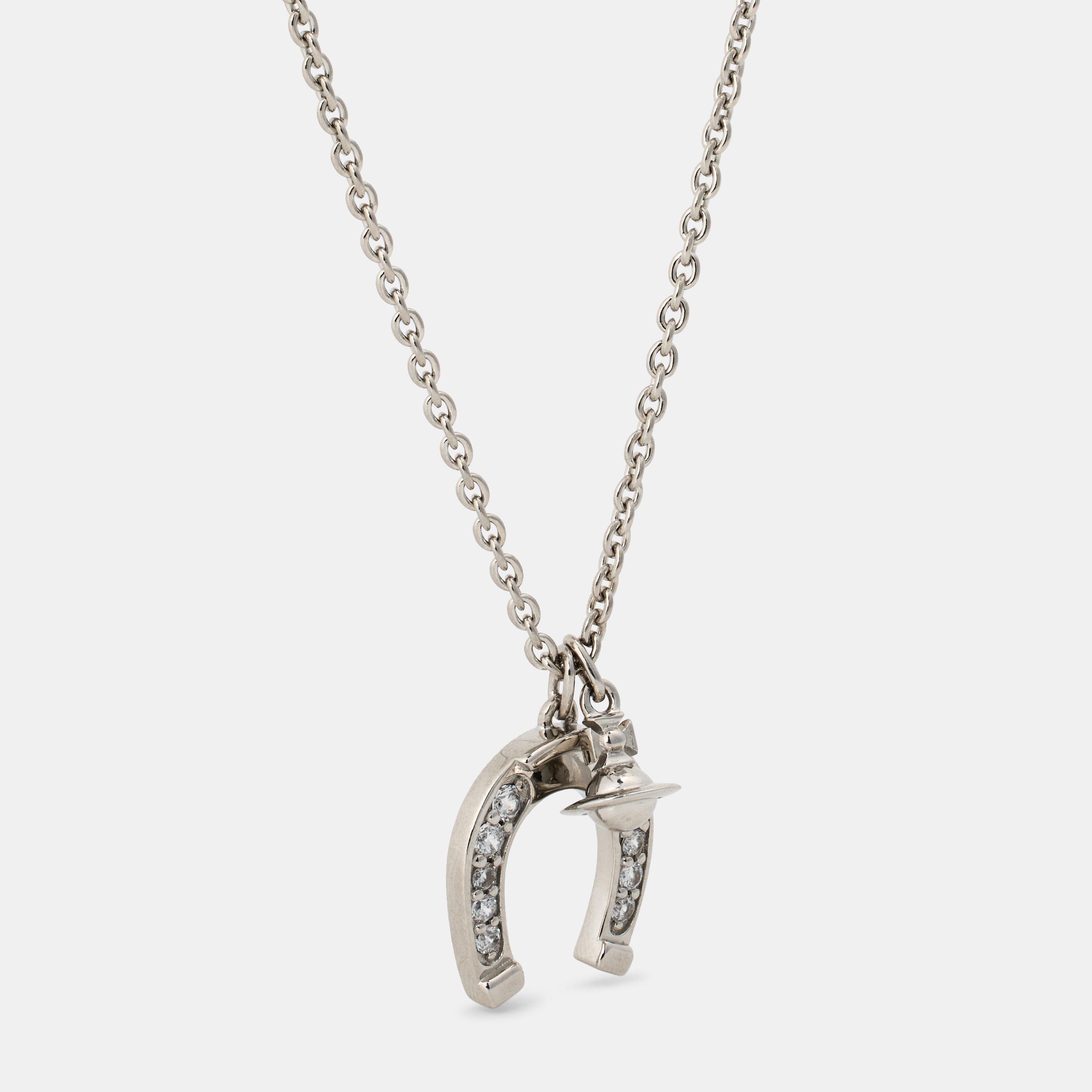 Vivienne Westwood Mens Horace Pendant Necklace - Platinum/White