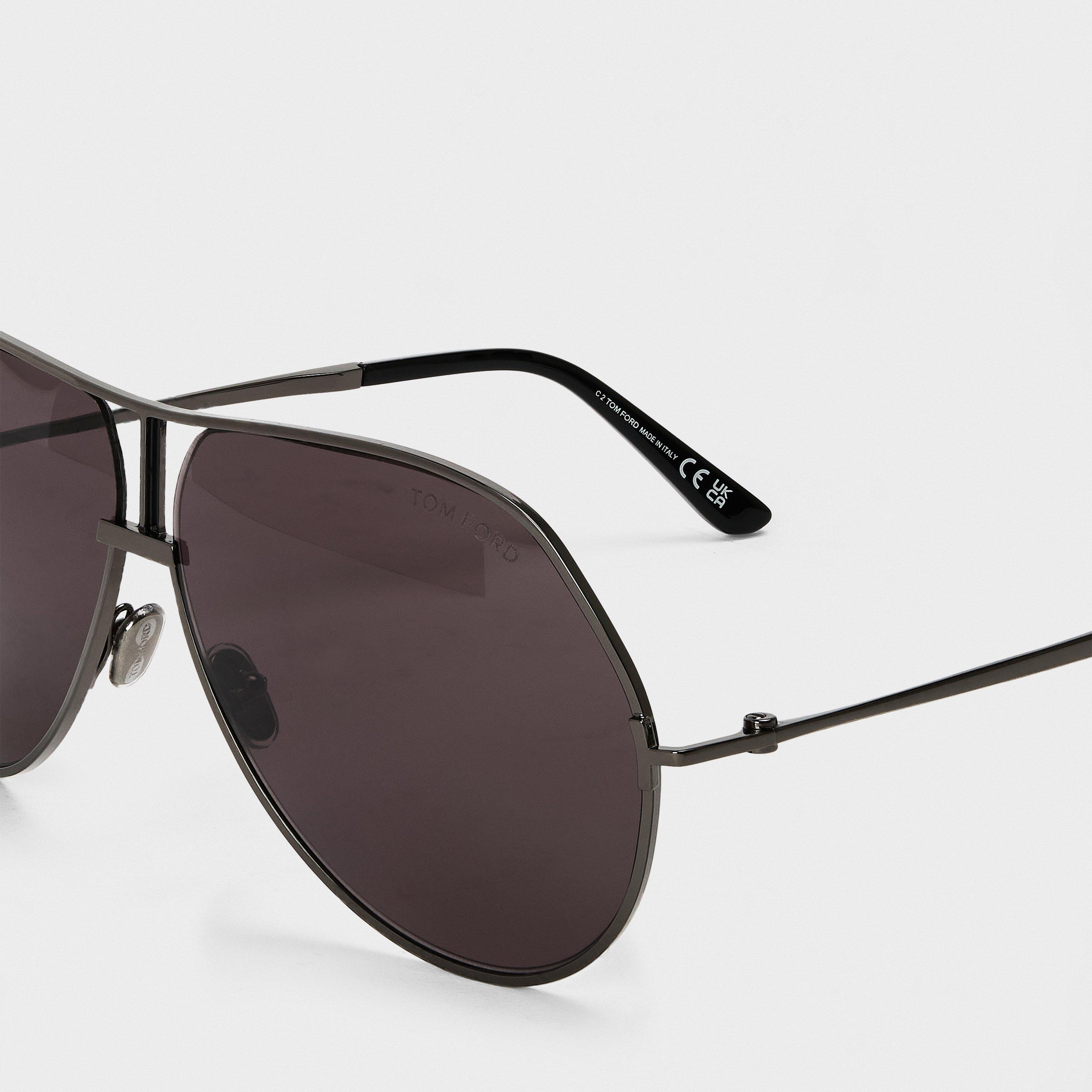 Gunmetal - Tom Ford - RICKIE-02 Aviator Sunglasses - 4