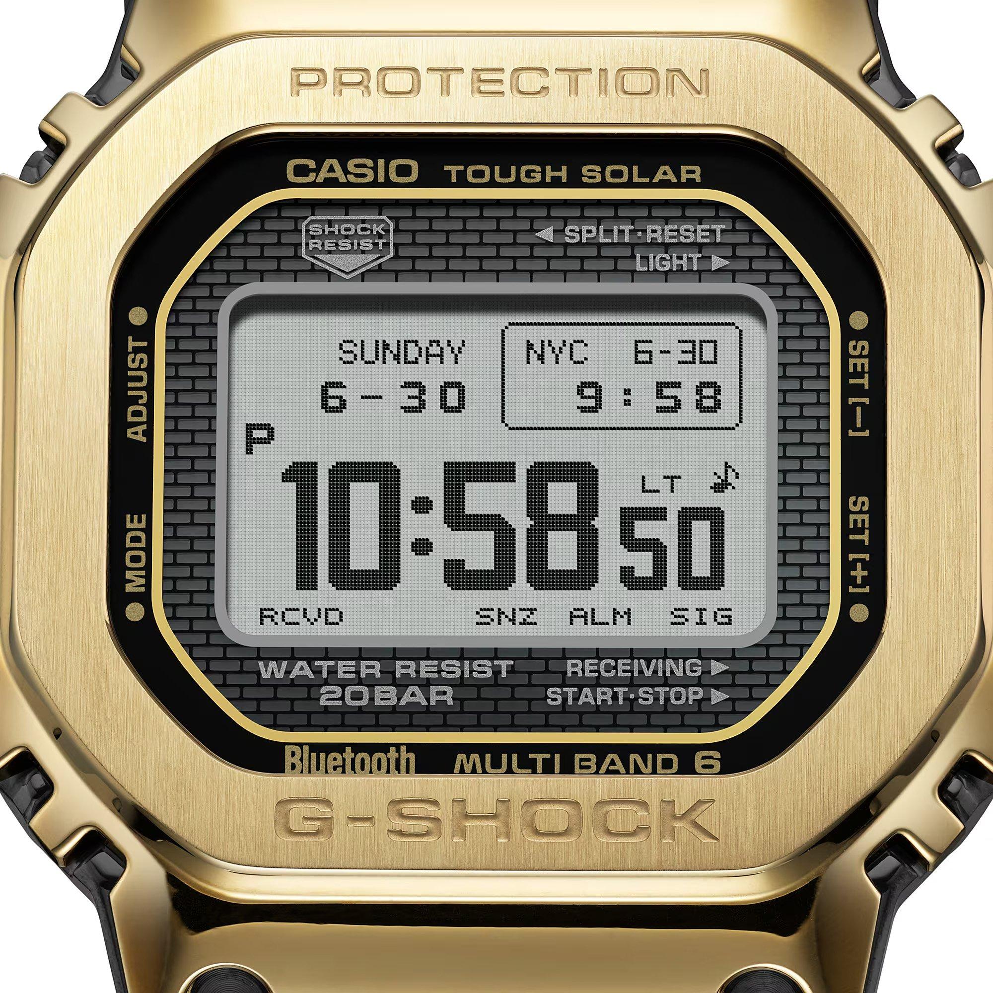 Gold - G Shock - Men's GMW-B5000 Digital Solar Stainless Steel Watch - 3