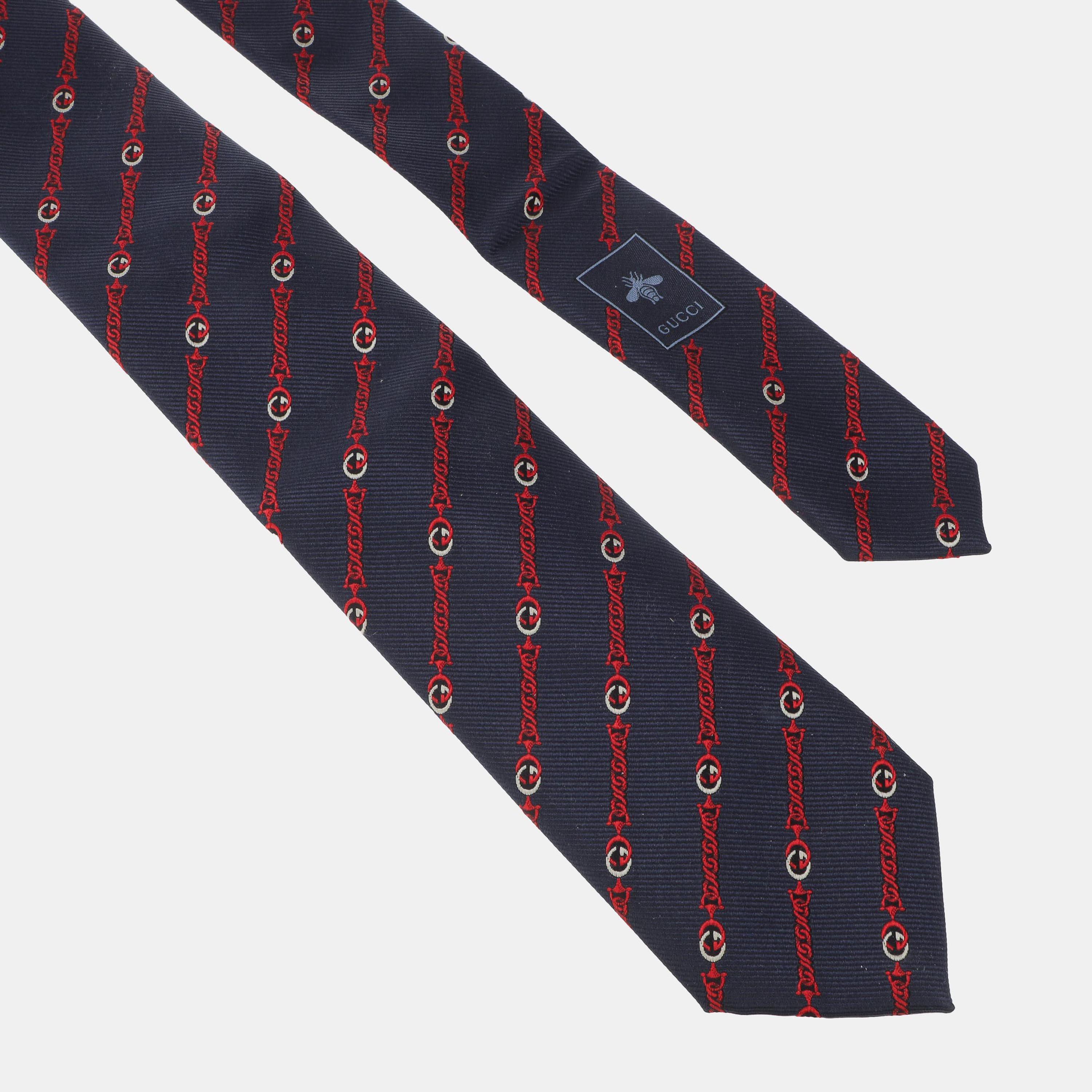 Navy/Red - Gucci - Men's Silk Tie - 3