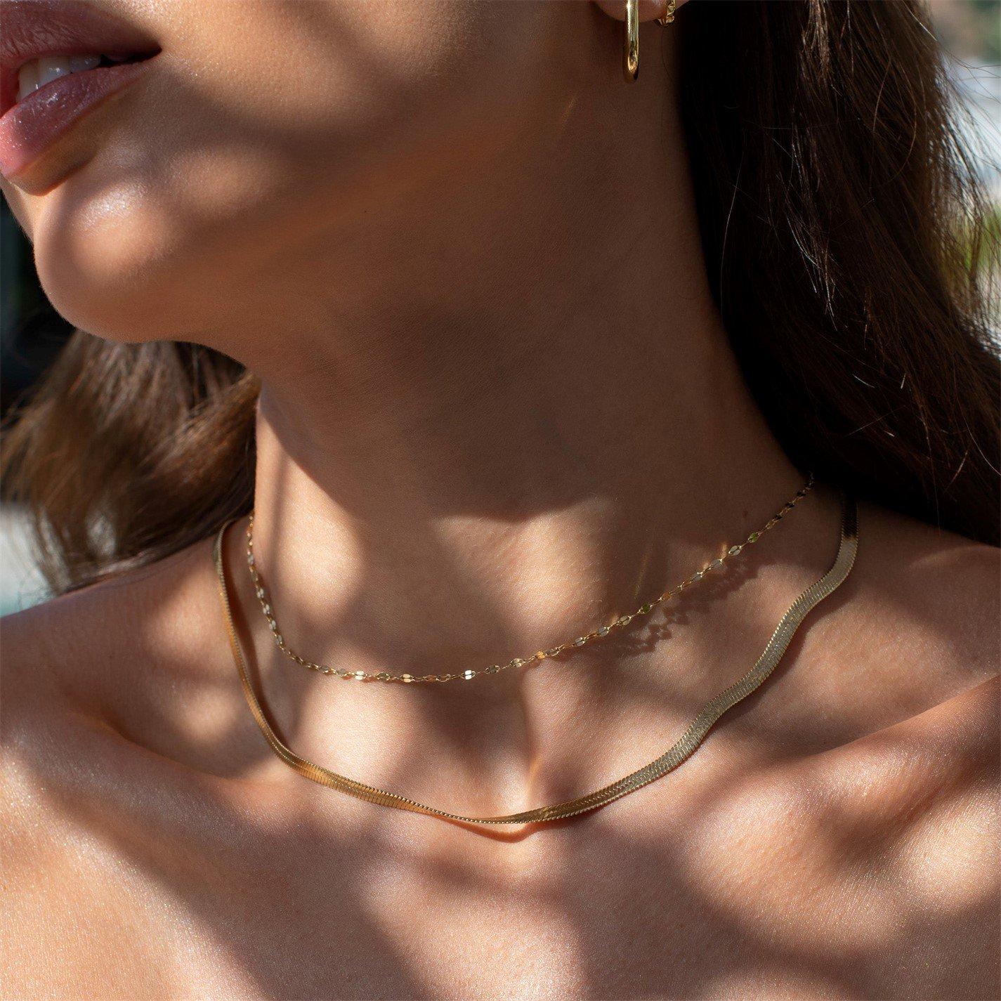 Gold - D.Louise - Womens Dainty Chain Necklace - 3