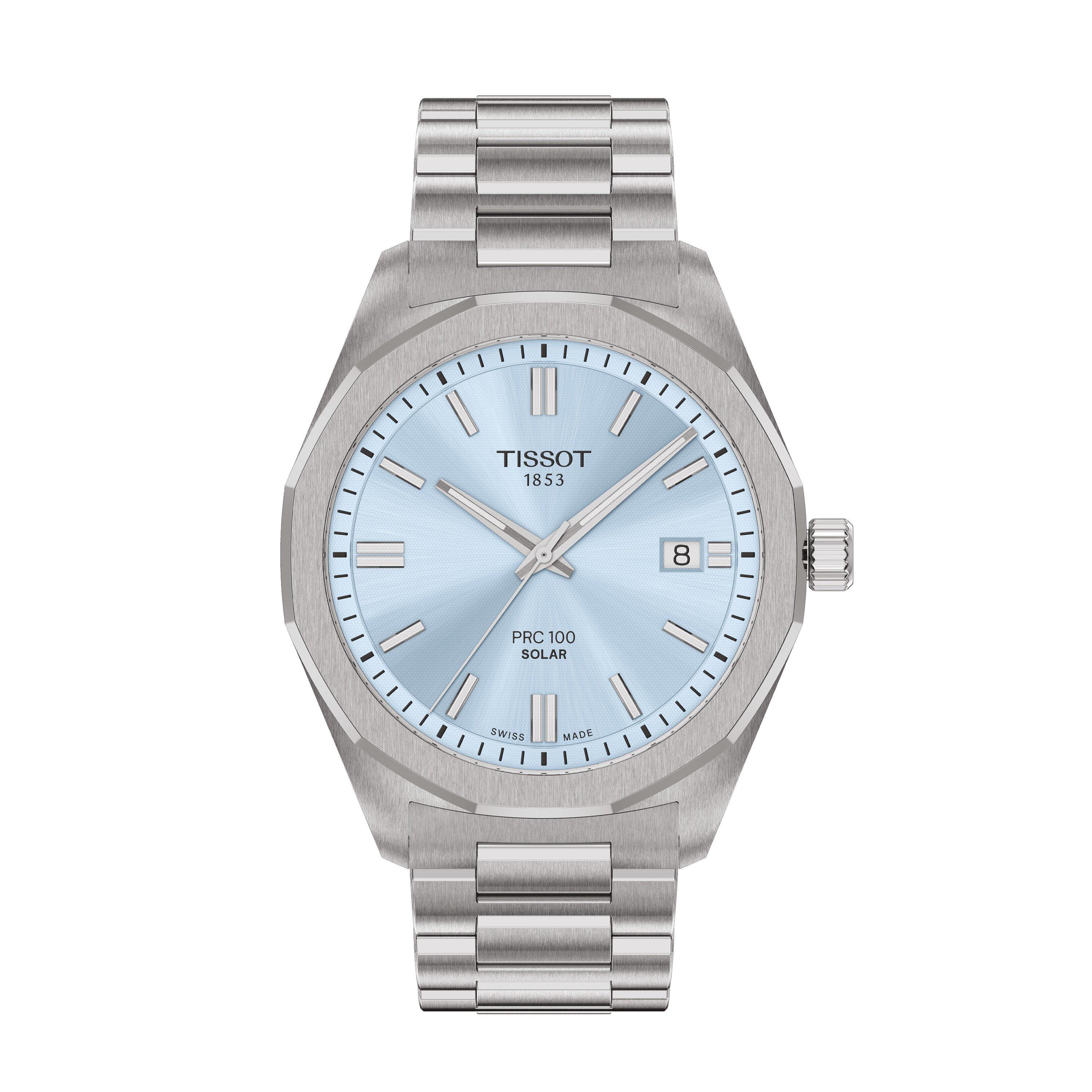 Tissot Men's Prc100 Solar Analogue Quartz Watch - Ice Blue/Steel - 39mm