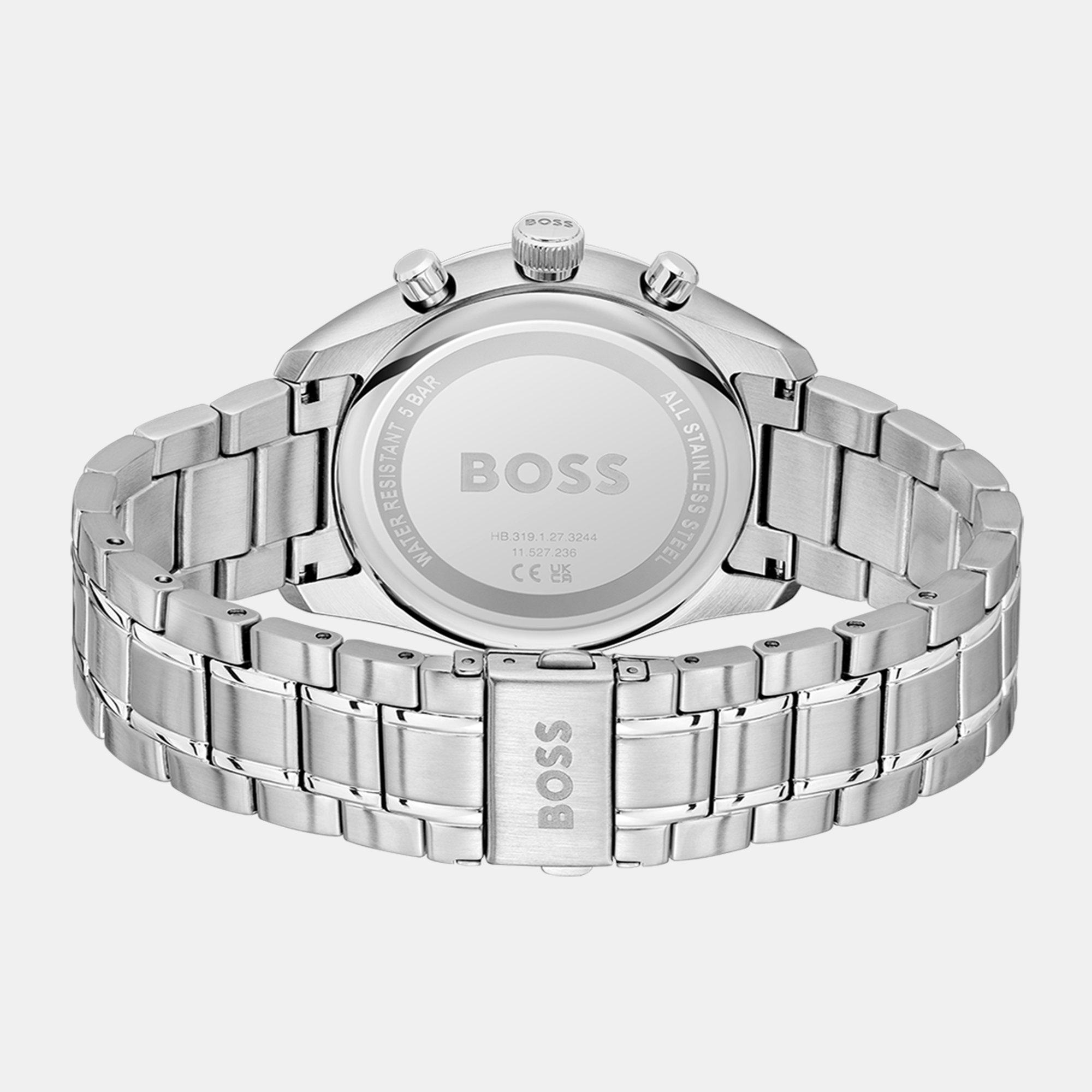 Silver - Boss - Gents BOSS Grand Prix Chronograph with Green Dial - 2