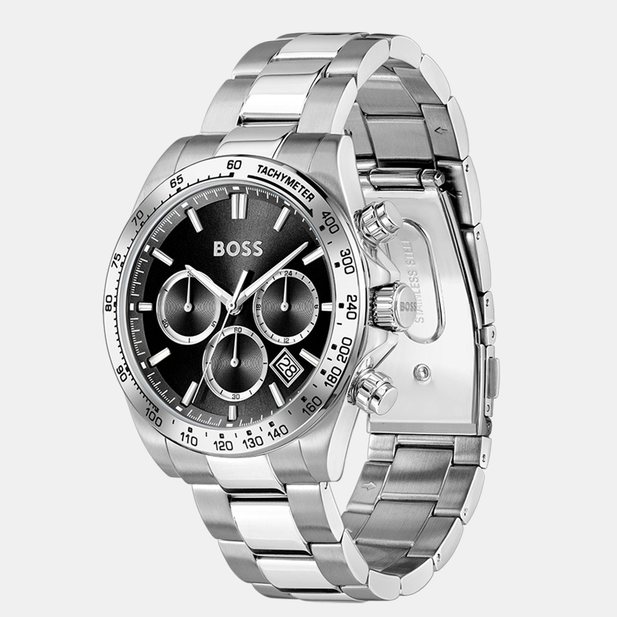 Silver - Boss - Gents BOSS Hero Stainless Steel Bracelet Watch - 3