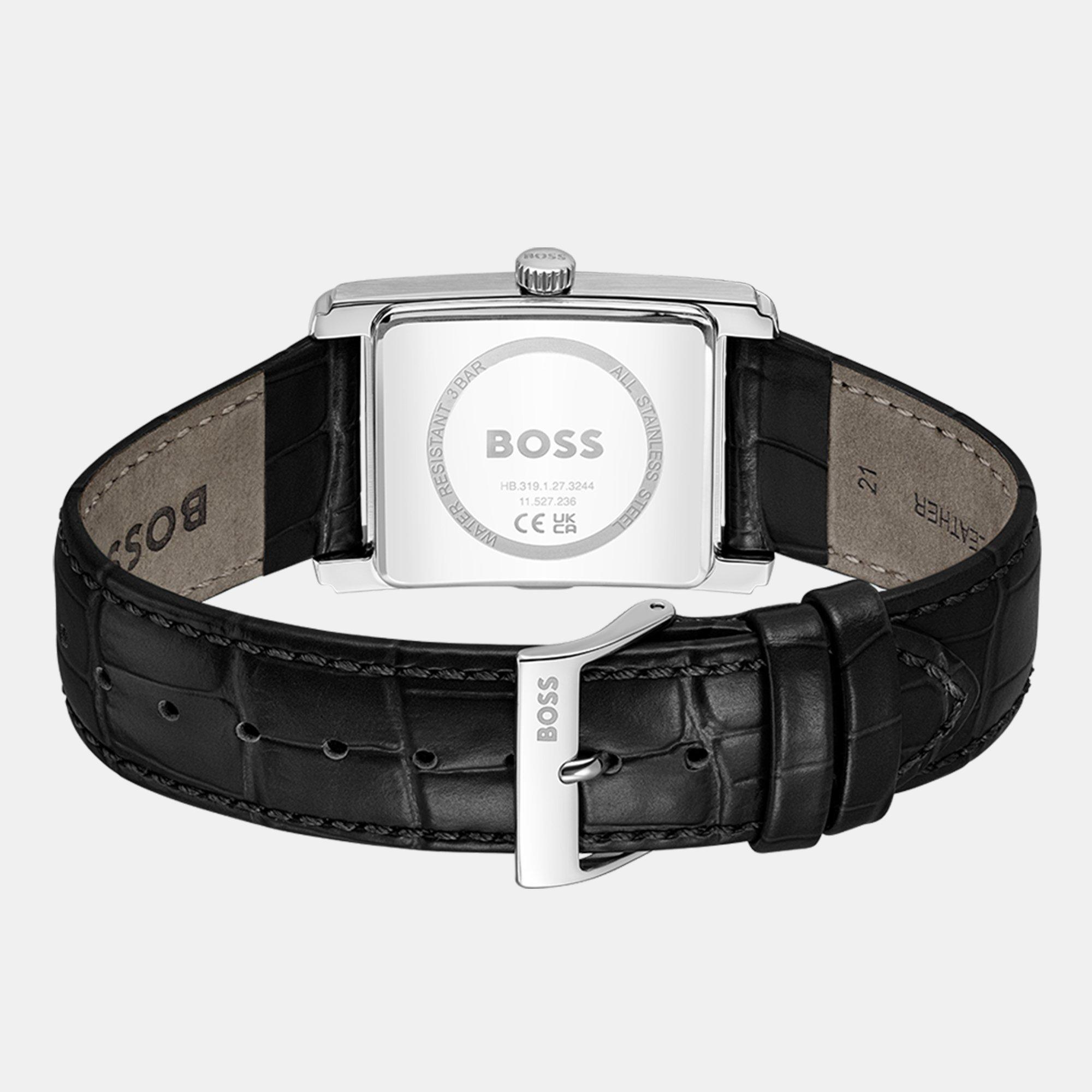 Silver - Boss - Gents BOSS Principle Dress Watch with Leather Strap - 2