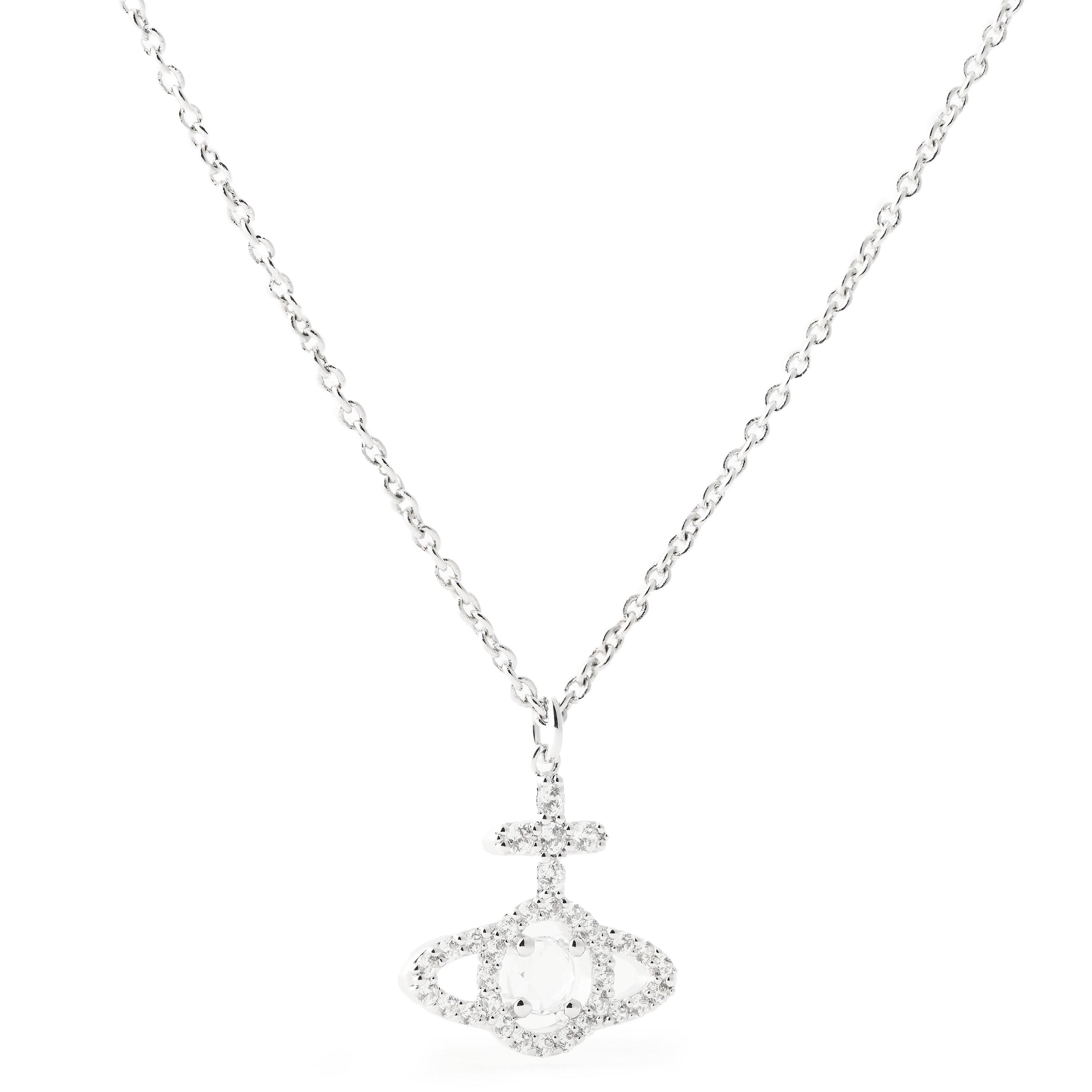 Vivienne Westwood Women's Olympia CZ Pendant Necklace - PLATINUM/WHITE