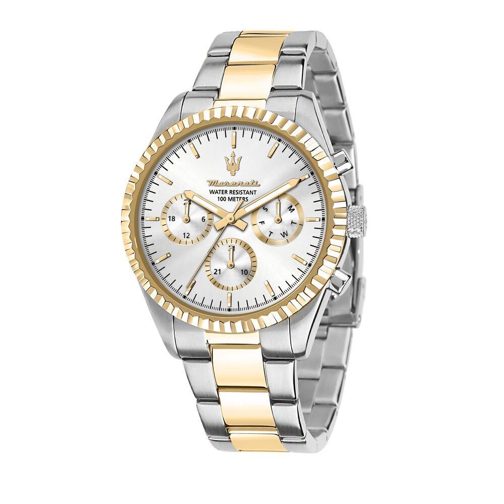 Maserati Men's Competizione Analogue Quartz Watch - Silver/Gold