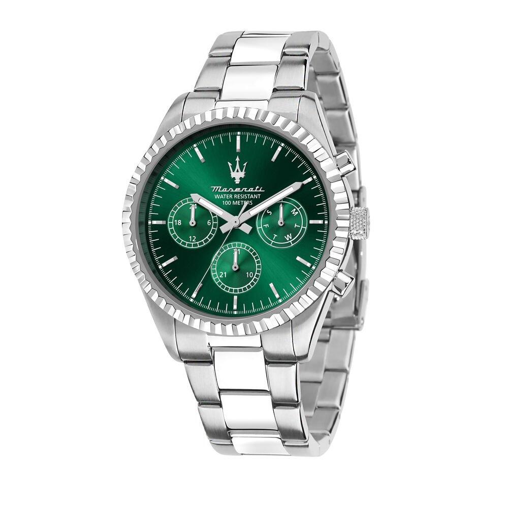 Maserati Men's Competizione Analogue Quartz Watch - Green/Silver