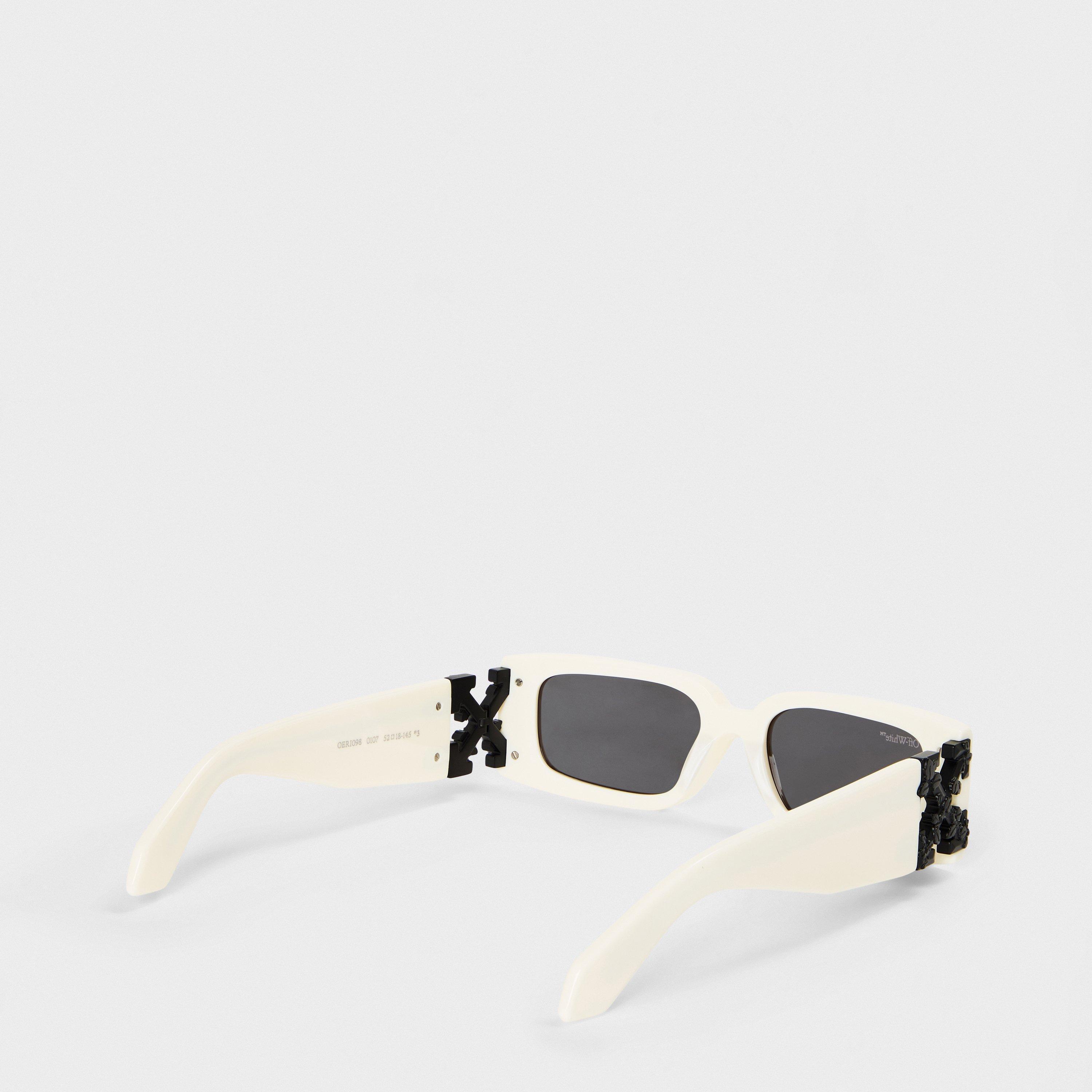White/Dark Grey - Off White - Women's Roma Acetate Full Rim Rectangle Sunglasses - 2
