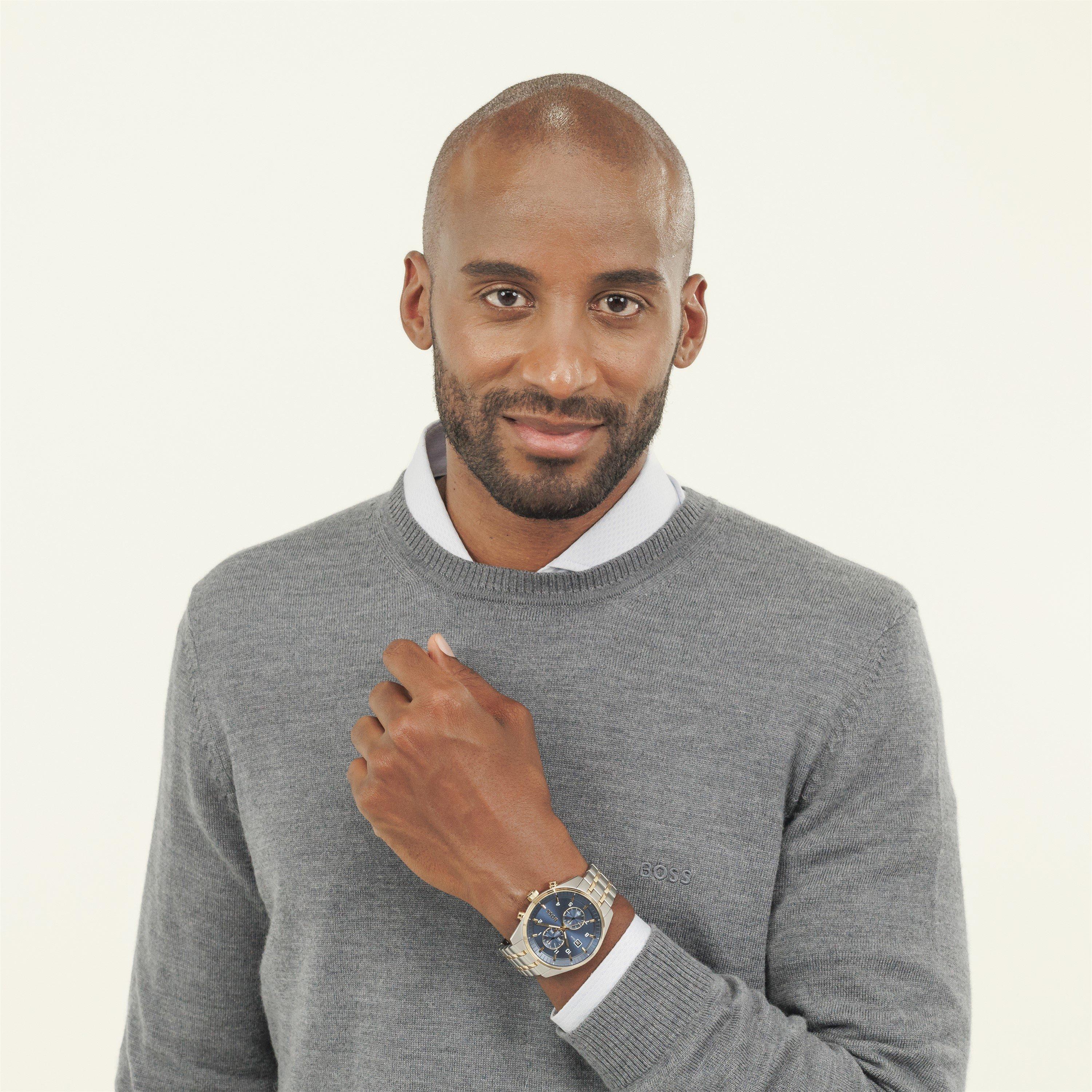 Bi-Metal - Boss - Gents BOSS Skytraveller Bi Colour Chronograph Watch - 4