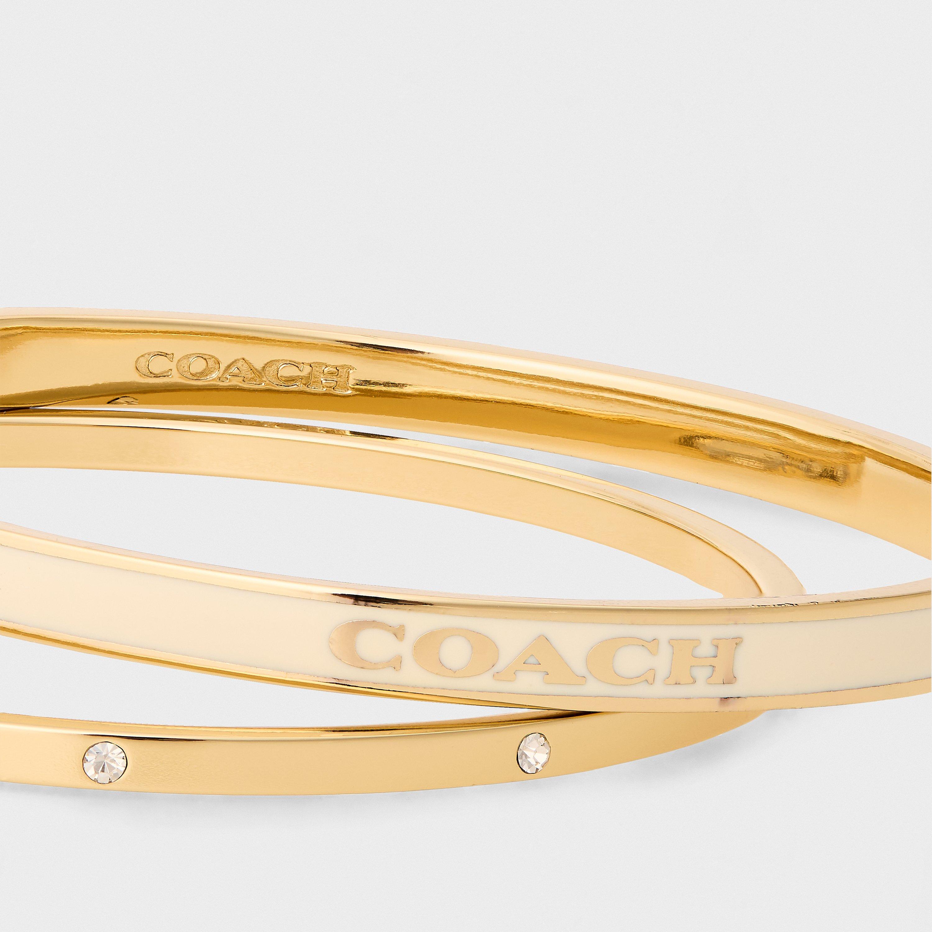 WHITE/GOLD - Coach - Coach J Duo Bangle S Ld62 - 2