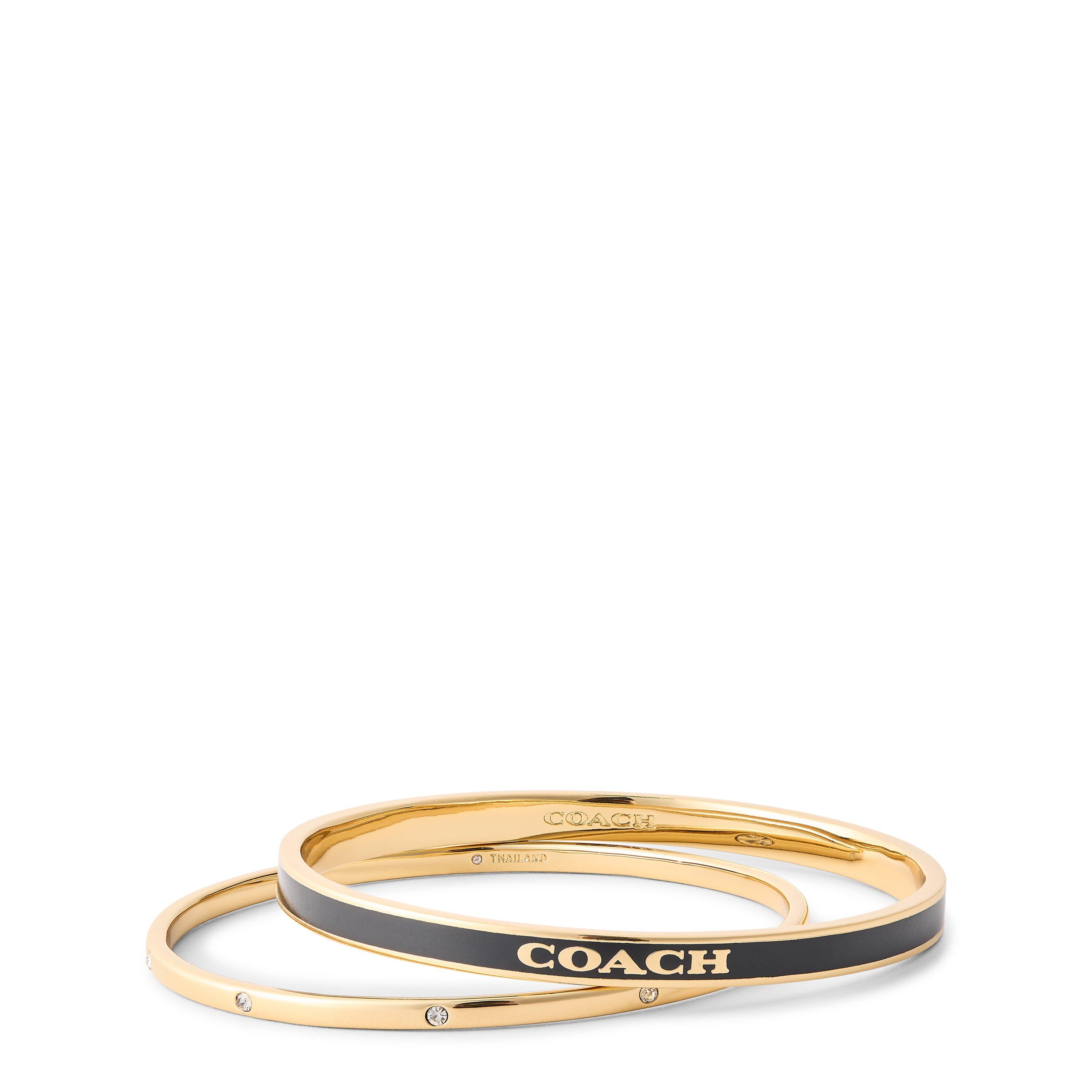 Coach Women's Duo Bangle Set - BLACK/GOLD