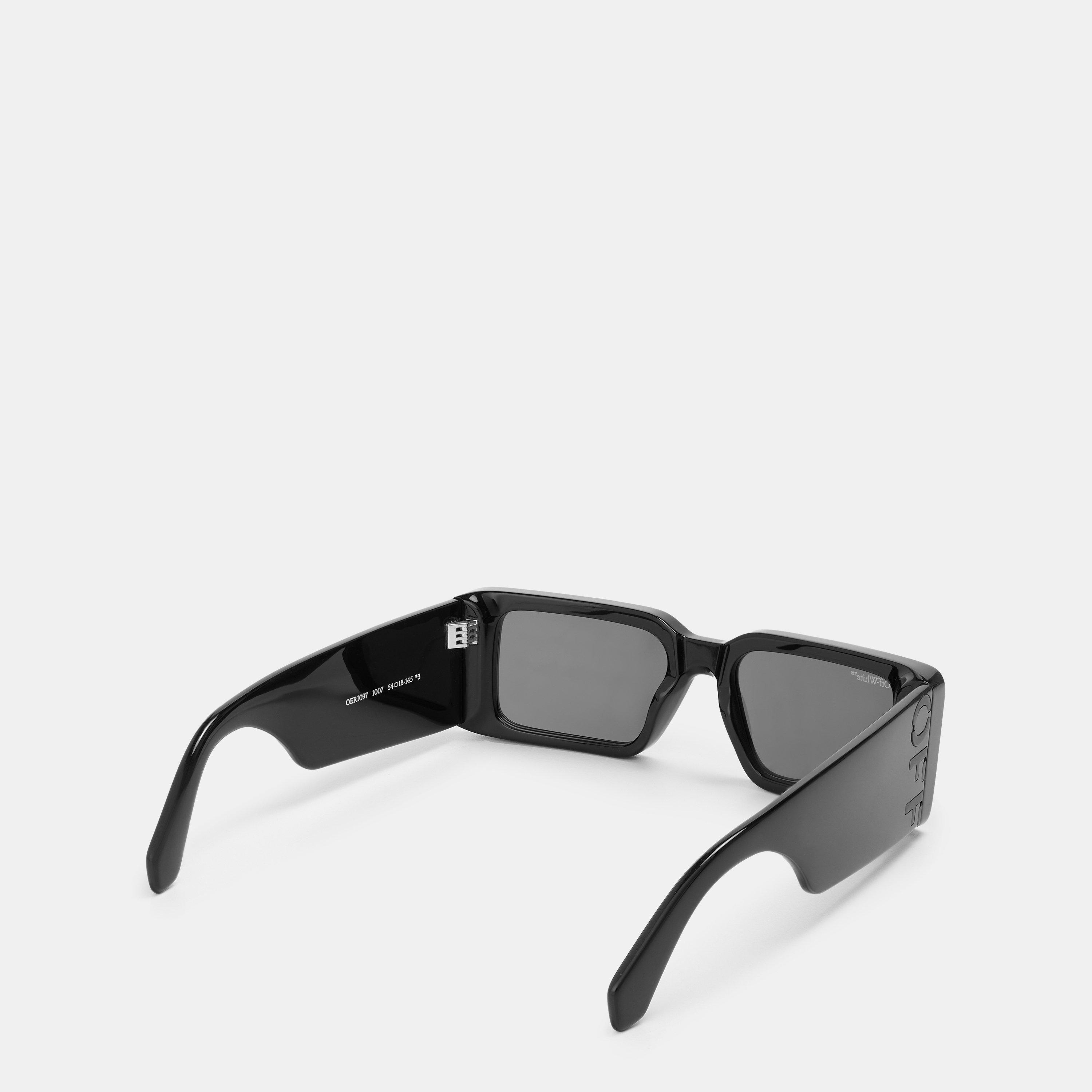 Black/Dark Grey - Off White - Women's Milano Bold Statement Sunglasses - 2