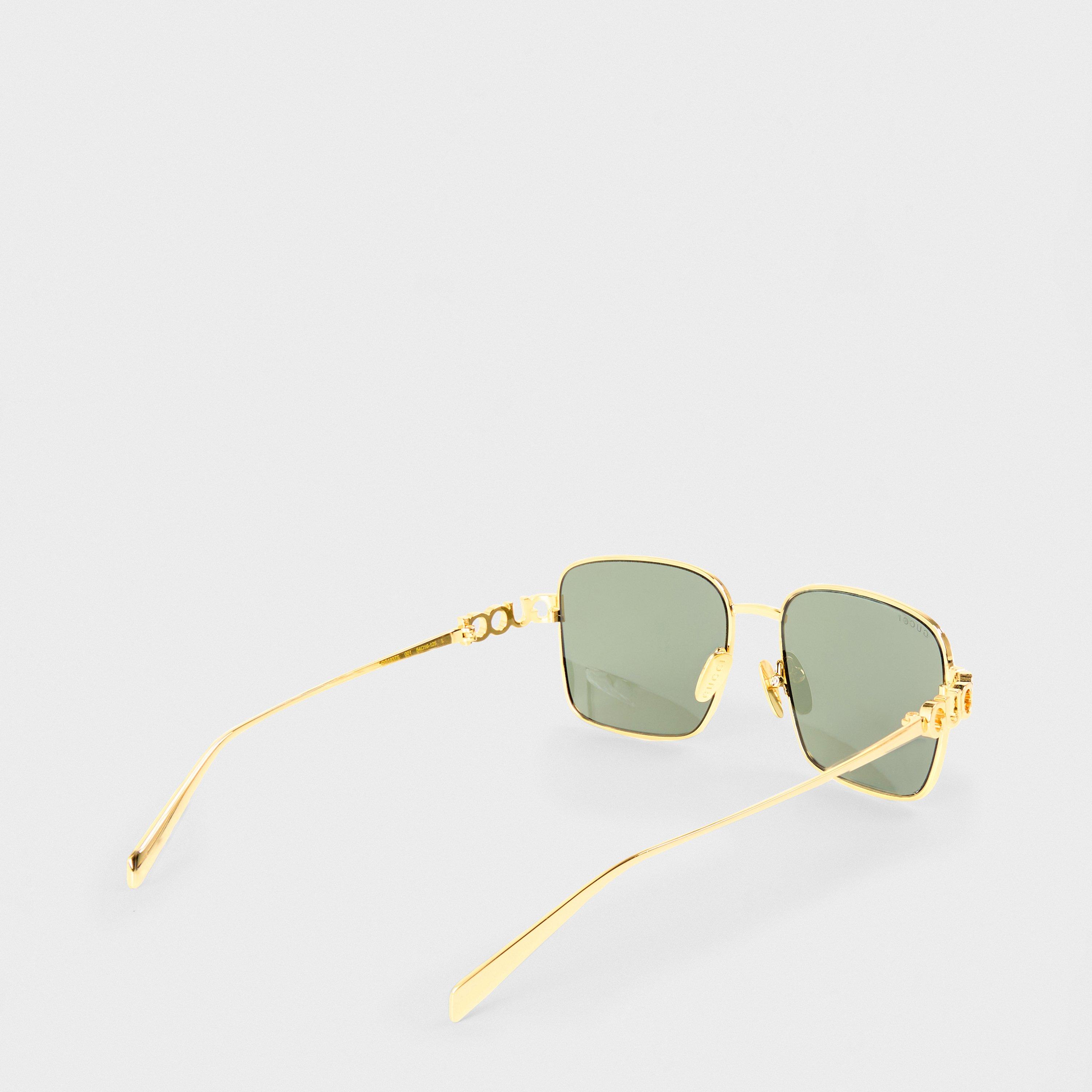 Gold/Grey - Gucci - Women's Square Sunglasses - 2