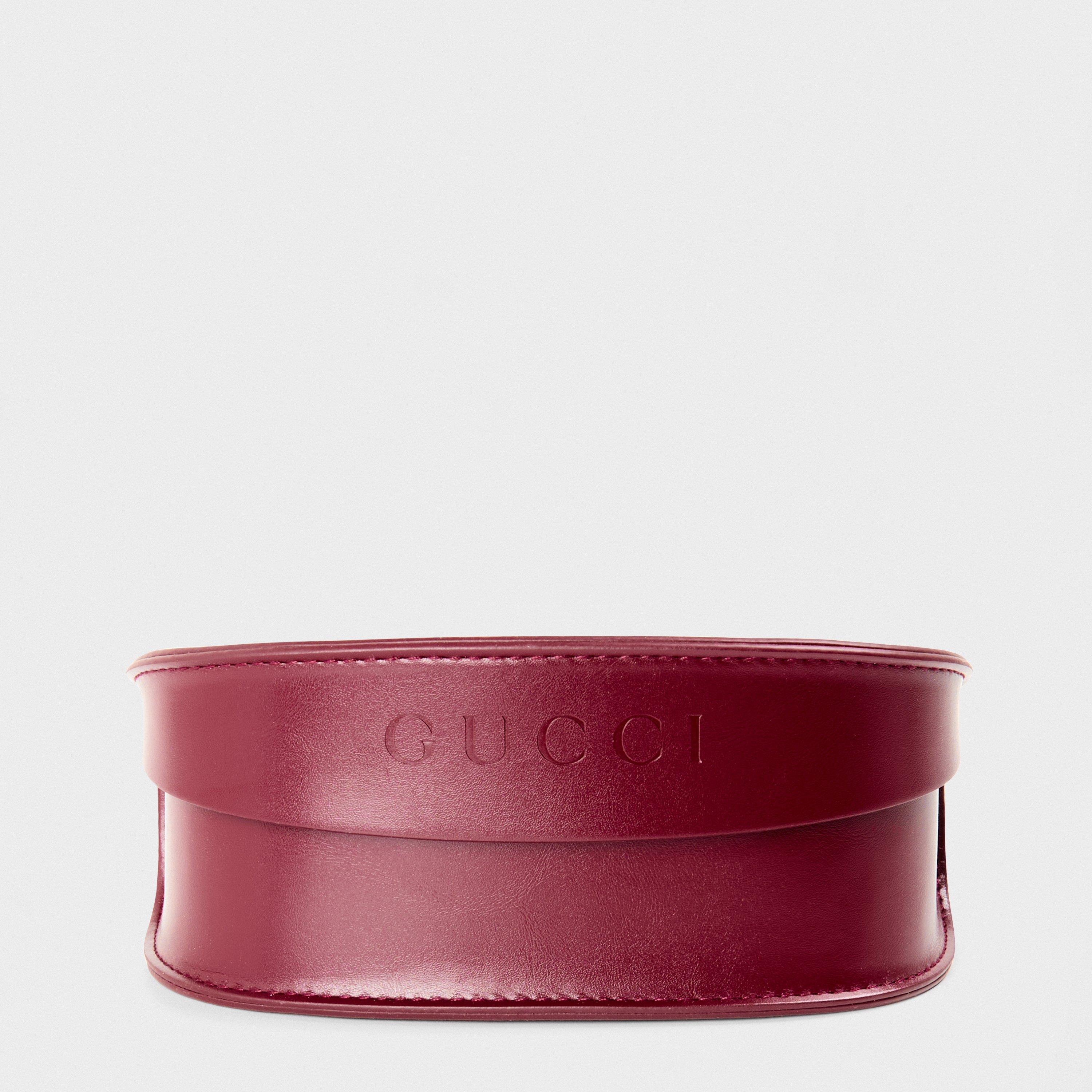 Gold/Grey - Gucci - Women's Square Sunglasses - 5