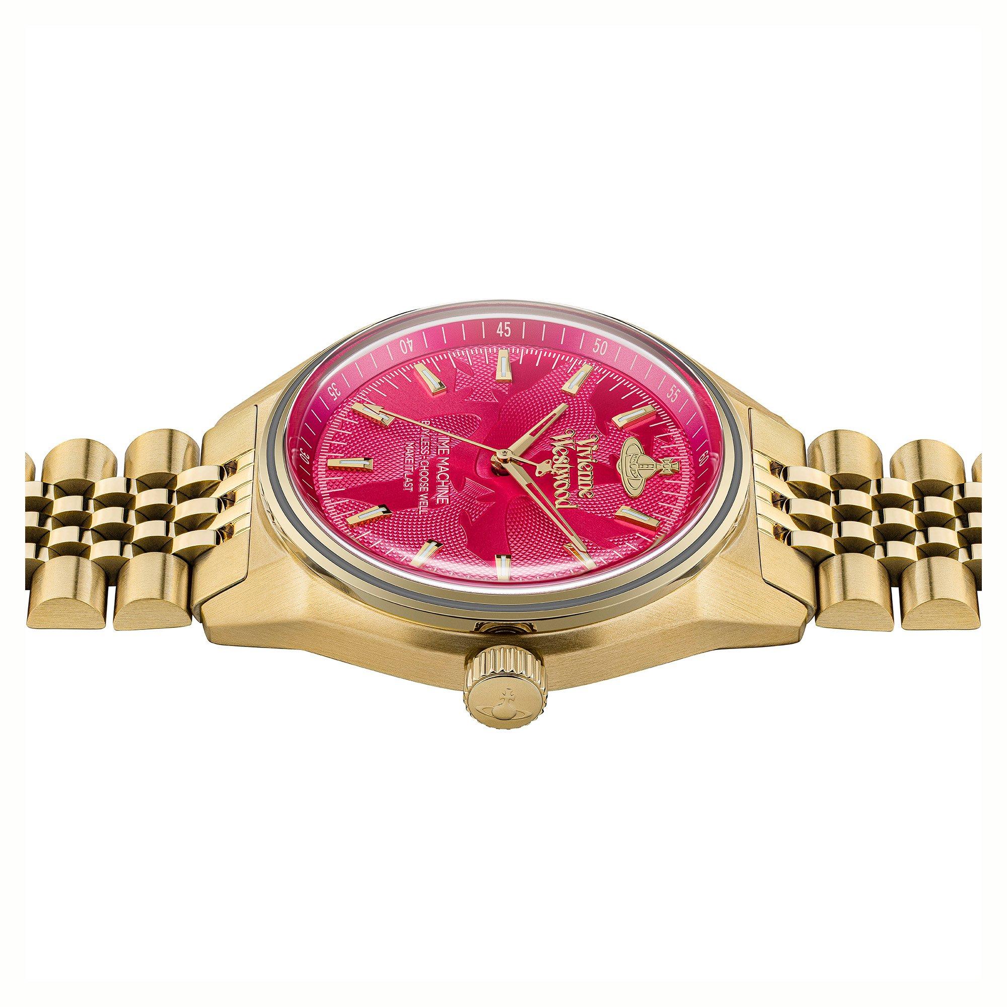 Hot Pink/Gold - Vivienne Westwood - Women's Saturn Orb Lady Sydenham Watch - 5