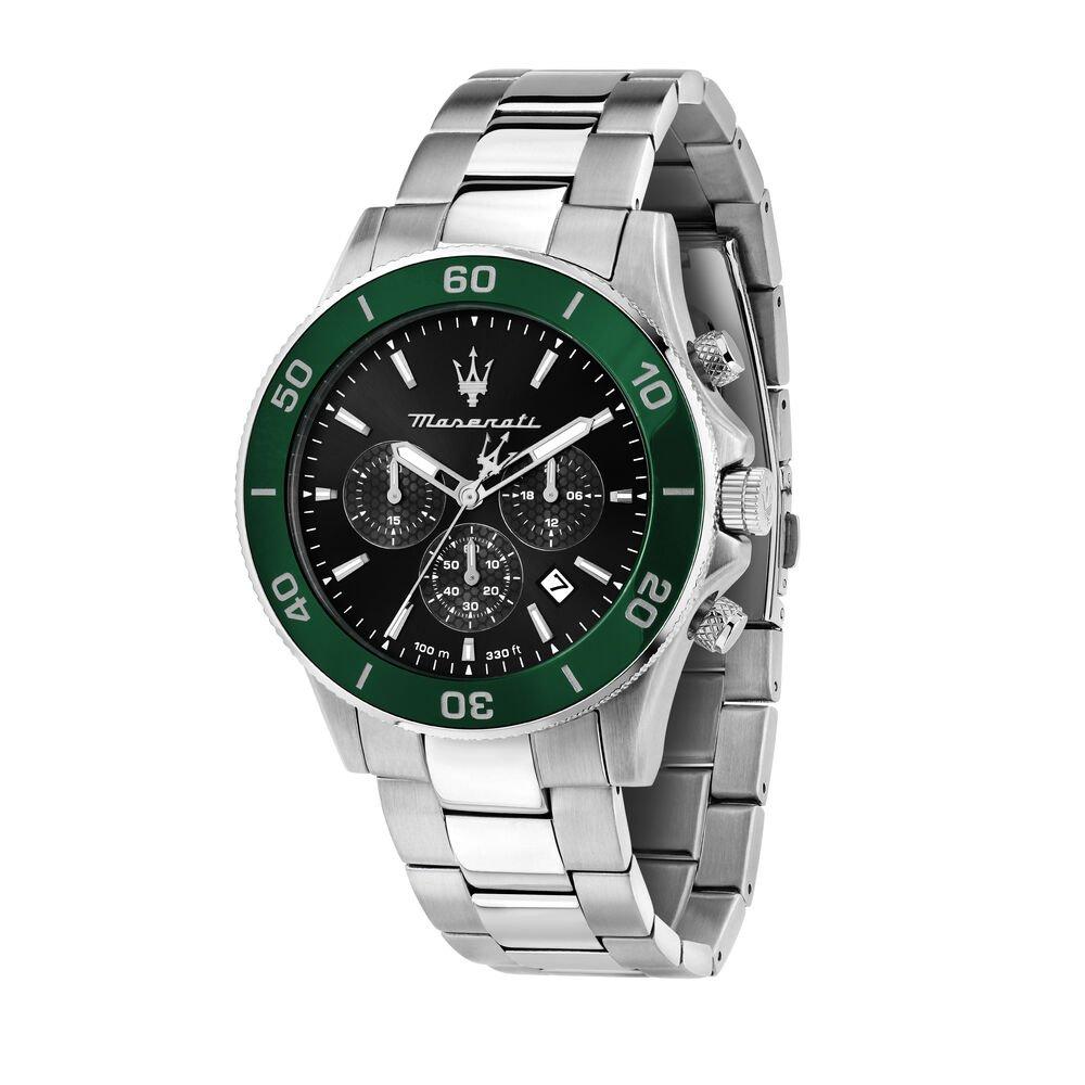 Maserati Men's Competizione Racing-Inspired Stainless Steel Sapphire Crystal Analogue Quartz Watch - Black/Silver