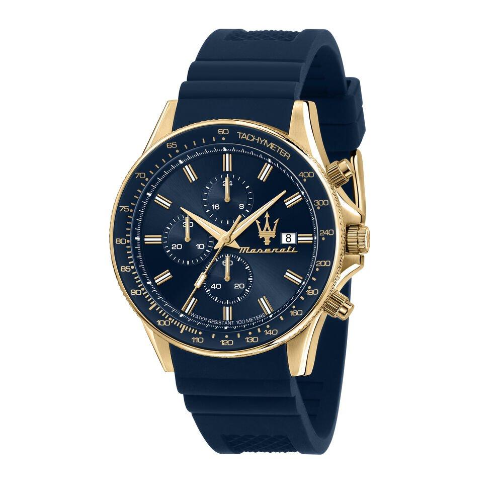Maserati Men's Quartz Analogue Watch - Blue/Gold