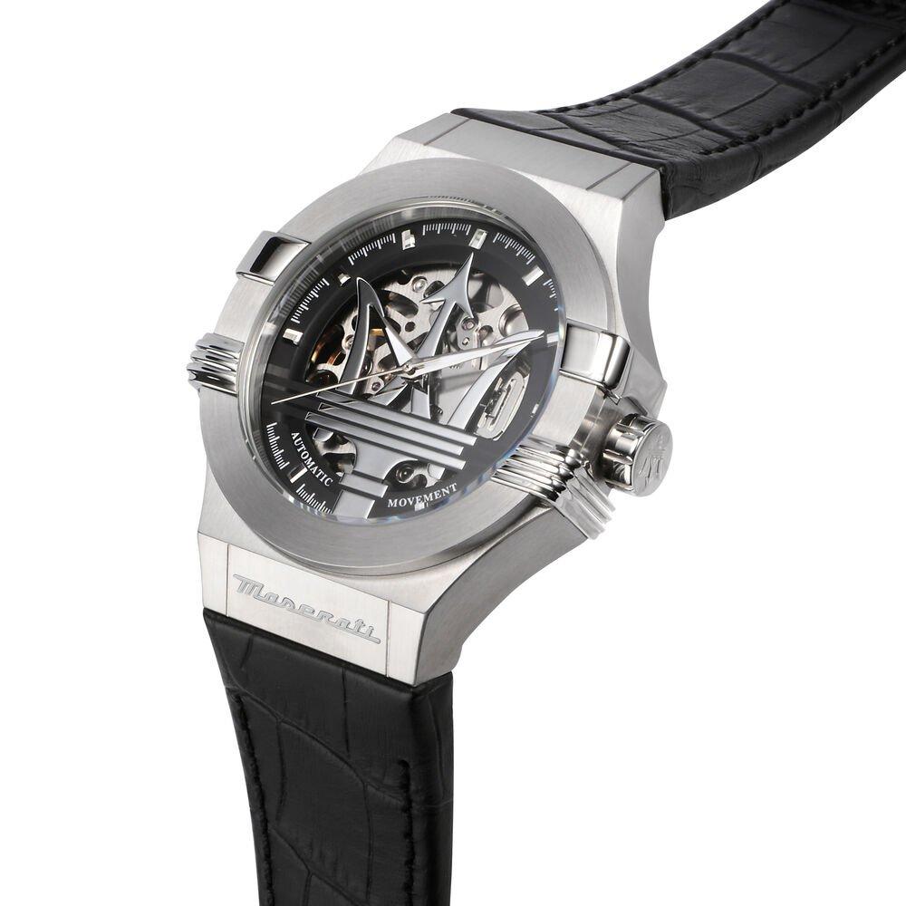 Silve/Black - Maserati - Men's Potenza Quartz Analogue Watch - 4
