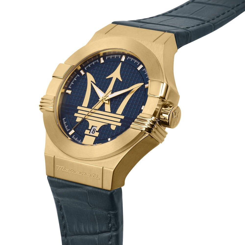 Gold/Blue - Maserati - Men's Potenza Analogue Quartz Watch - 4