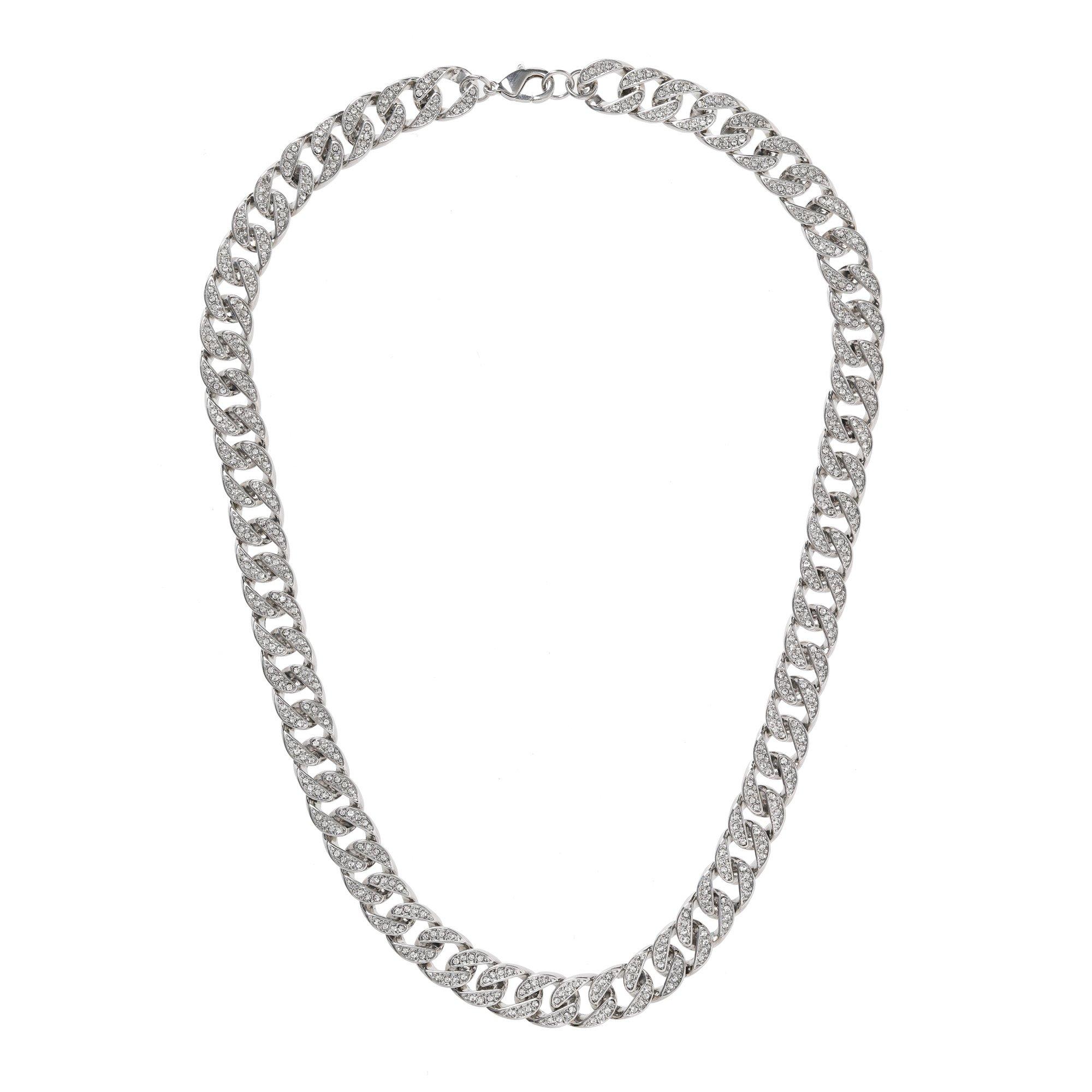 Rdium/Crystl - Fabric - Crystal Chain Necklace - 1