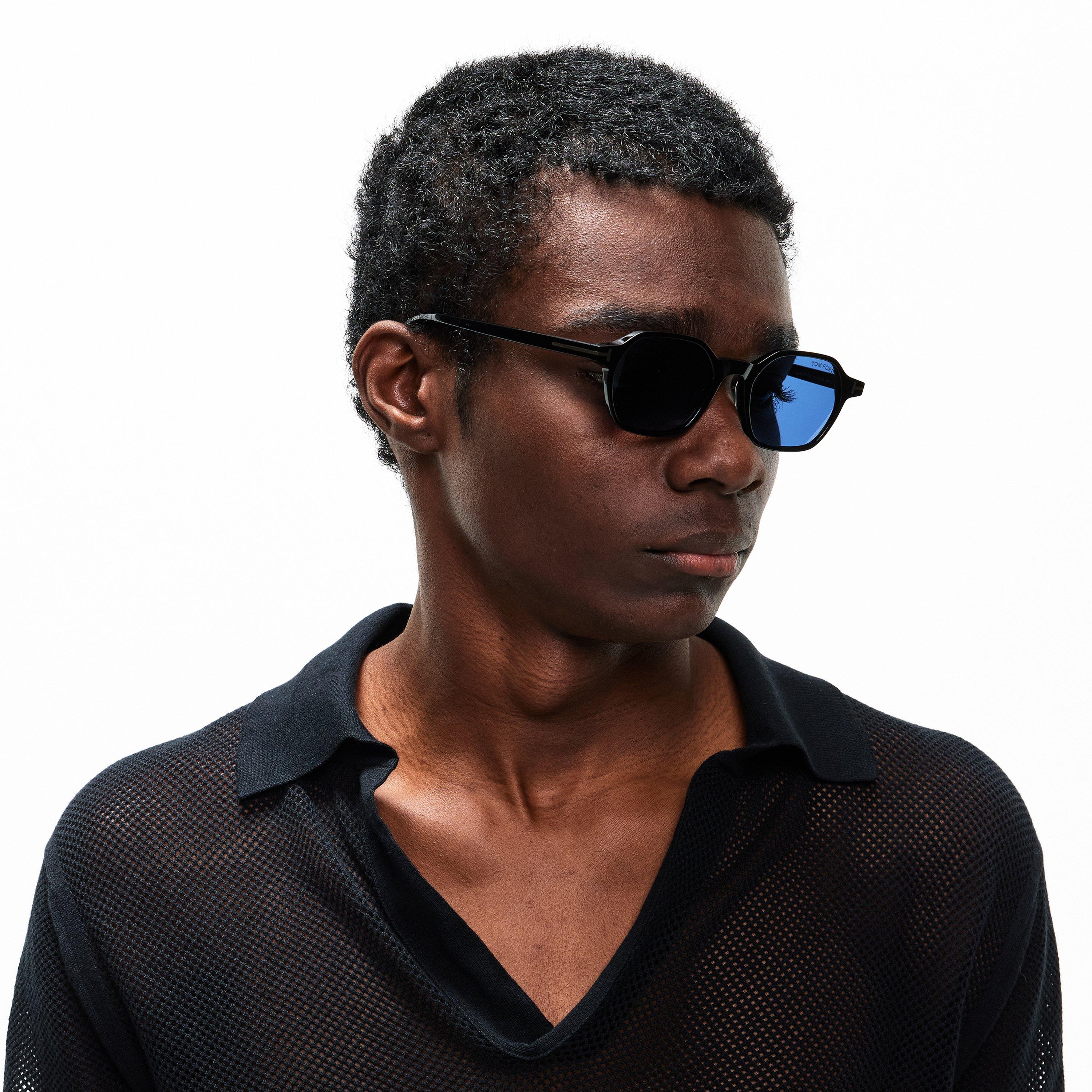 Shiny black - Tom Ford - Men's TFS Joey Round Sunglasses - 3