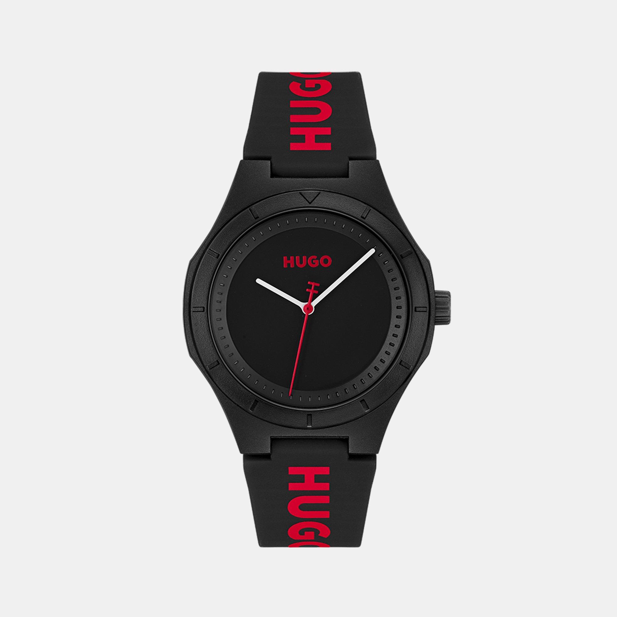 Black - Hugo - Gents HUGO #LIT Black Silicone Watch - 1
